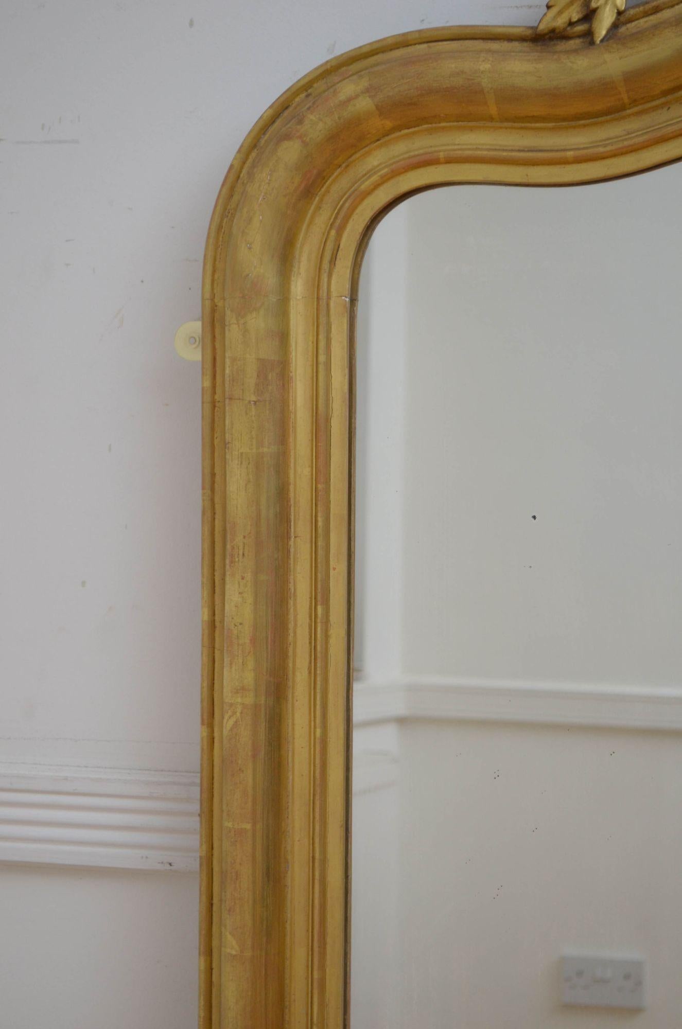 19th Century French Gilt Wall Mirror H168cm For Sale 1