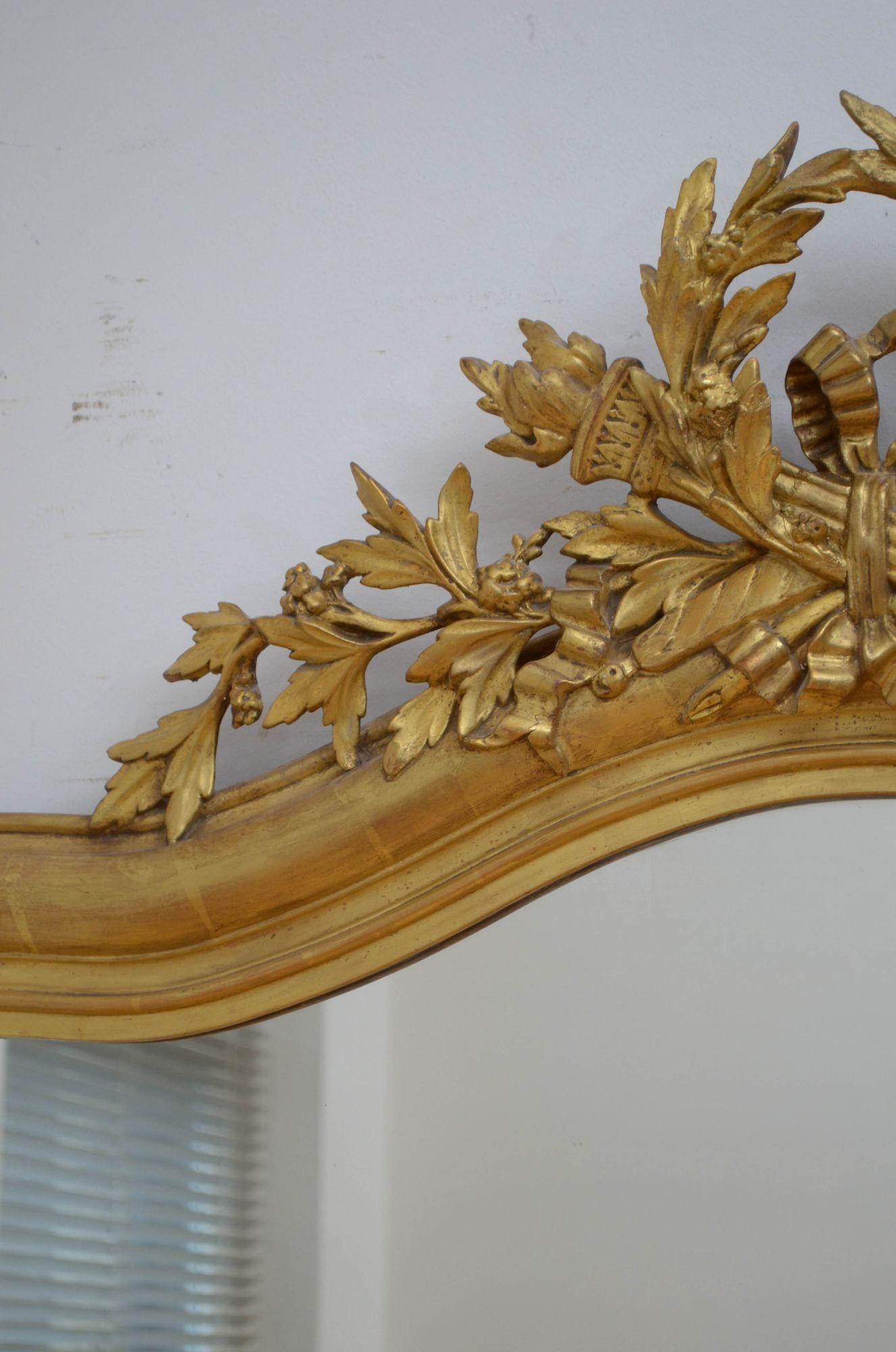 19th Century French Gilt Wall Mirror H168cm For Sale 2