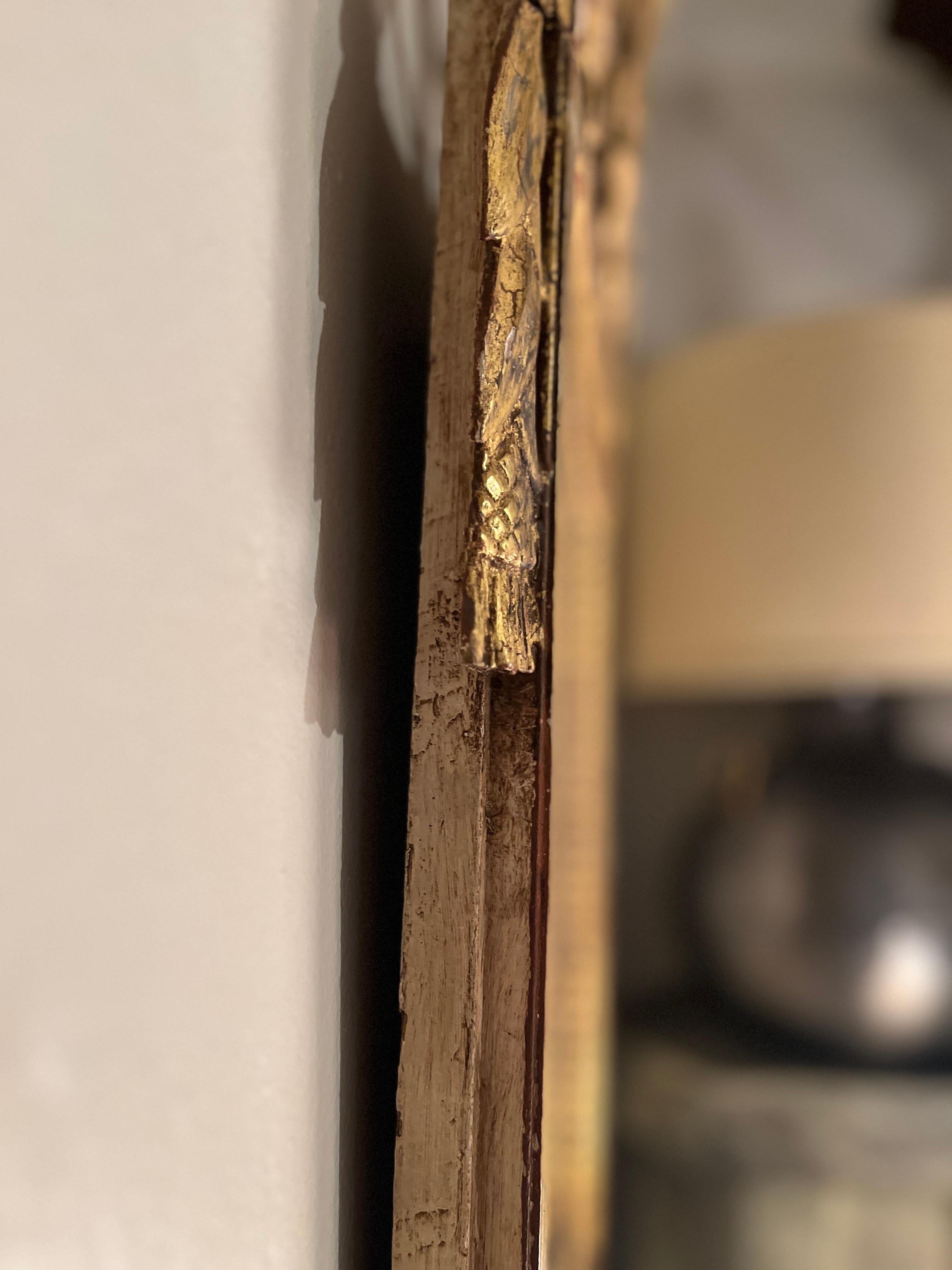 19. Jahrhundert Französisch vergoldet Wood Höflichkeitsspiegel (Vergoldet) im Angebot