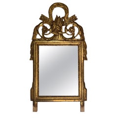 Specchio da corte in legno dorato francese del XIX secolo