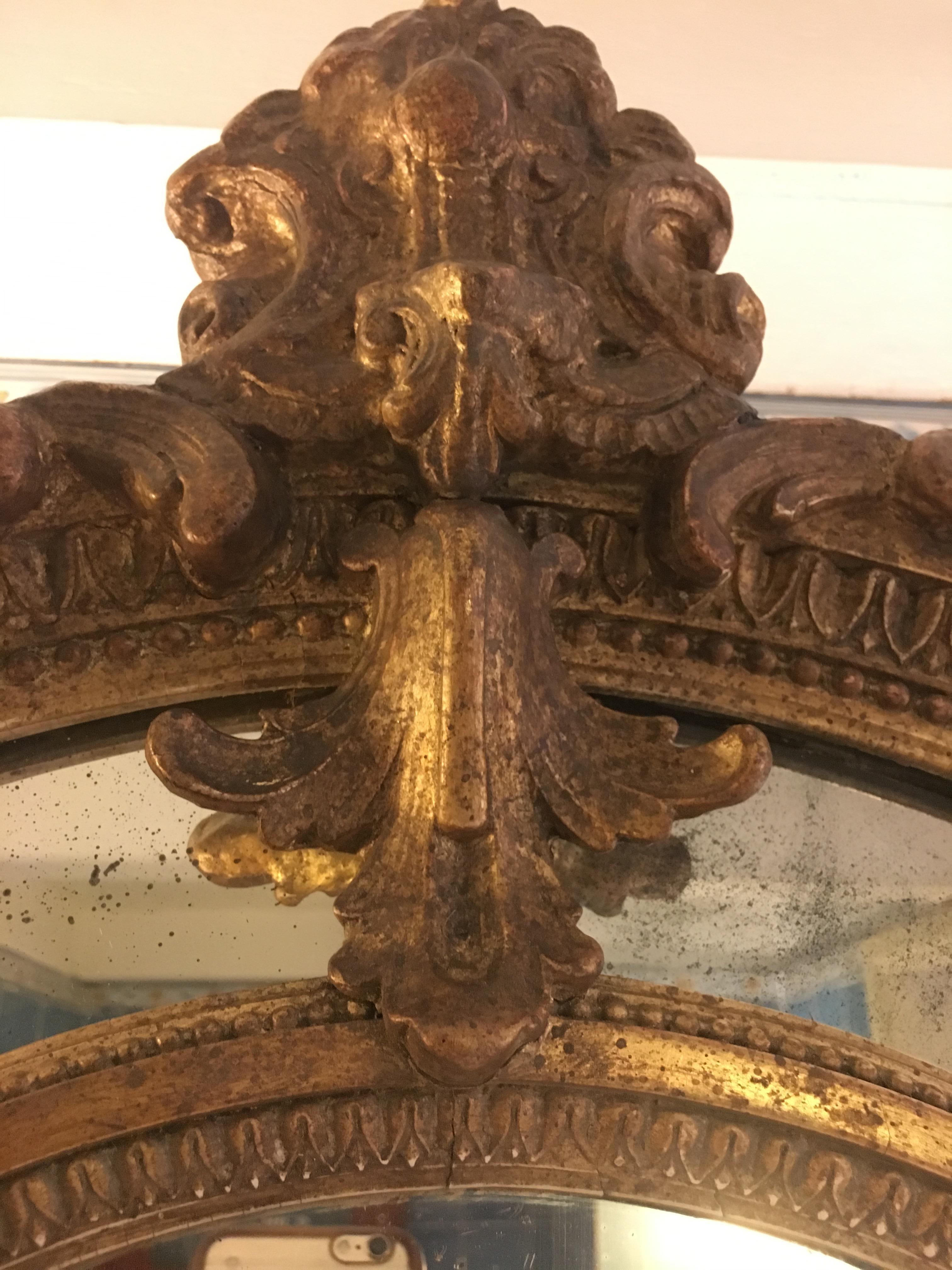 19th Century French Giltwood Framed Mirror, 1890s For Sale 2
