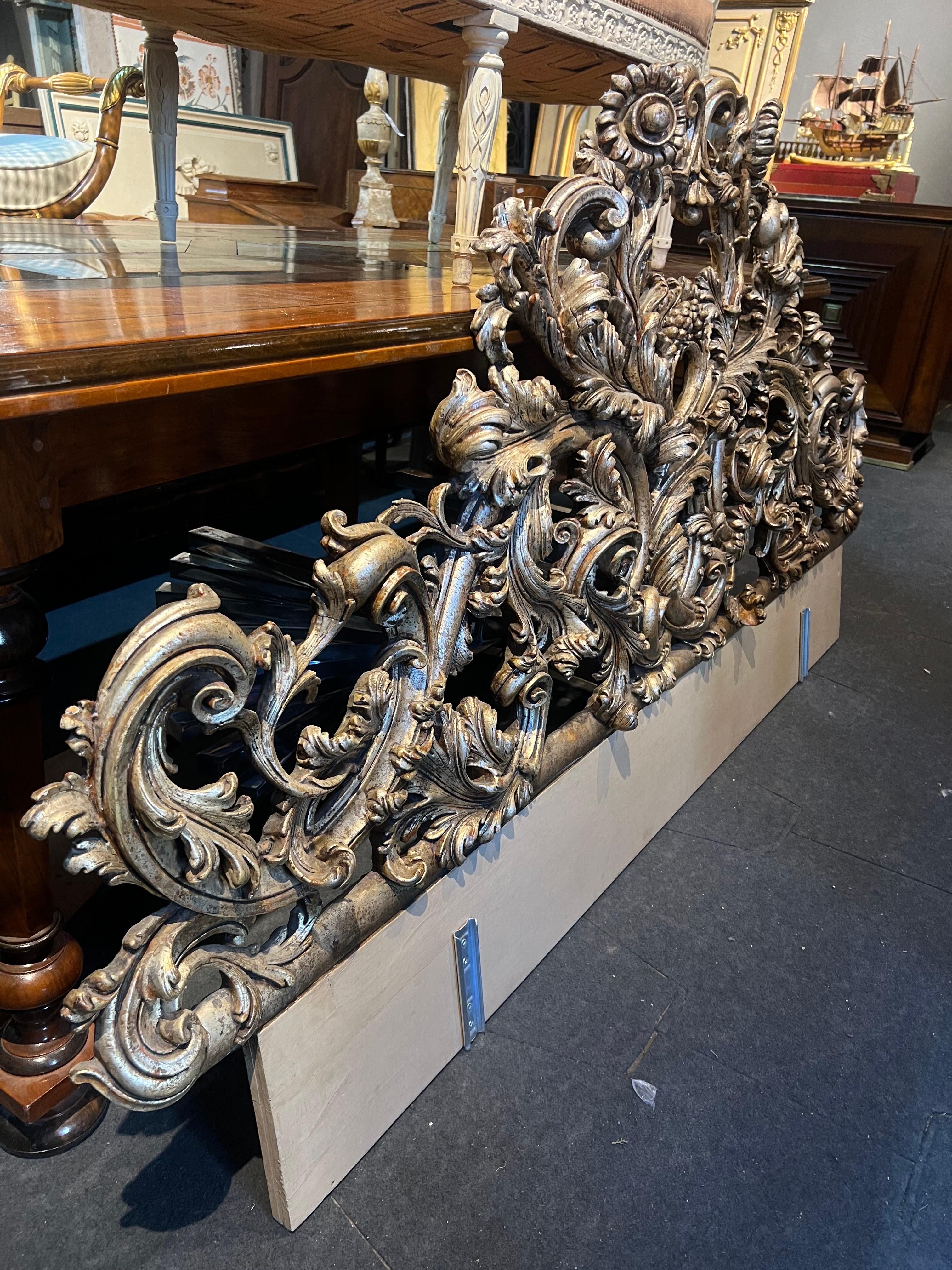 19th Century French Gilt Wood Hand Carved Headboard in Rococo Style  In Good Condition For Sale In Sofia, BG