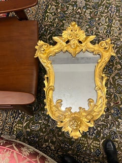 19th Century French Gilt Wood Hand Carved Wall Mirror in Louis XV Style