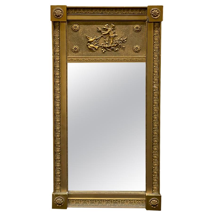 Miroir français en bois doré du XIXe siècle
