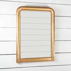 19th century French giltwood and engraved mantel mirror