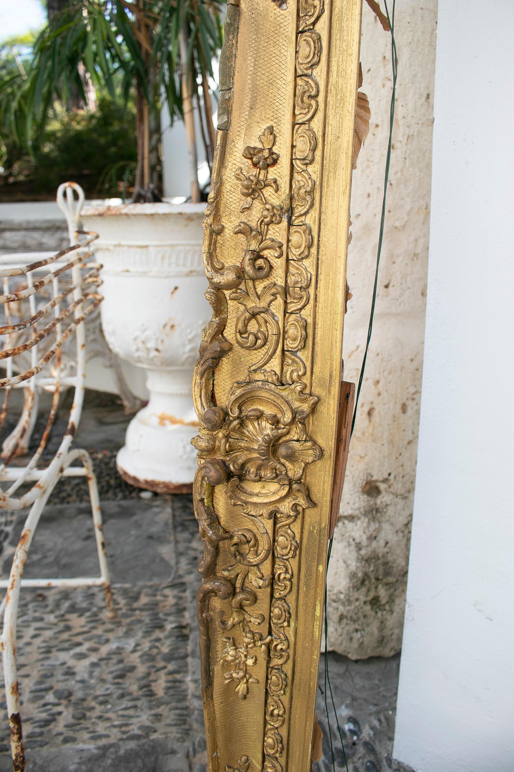 19th Century French Giltwood and Stucco Baroque Frame 8