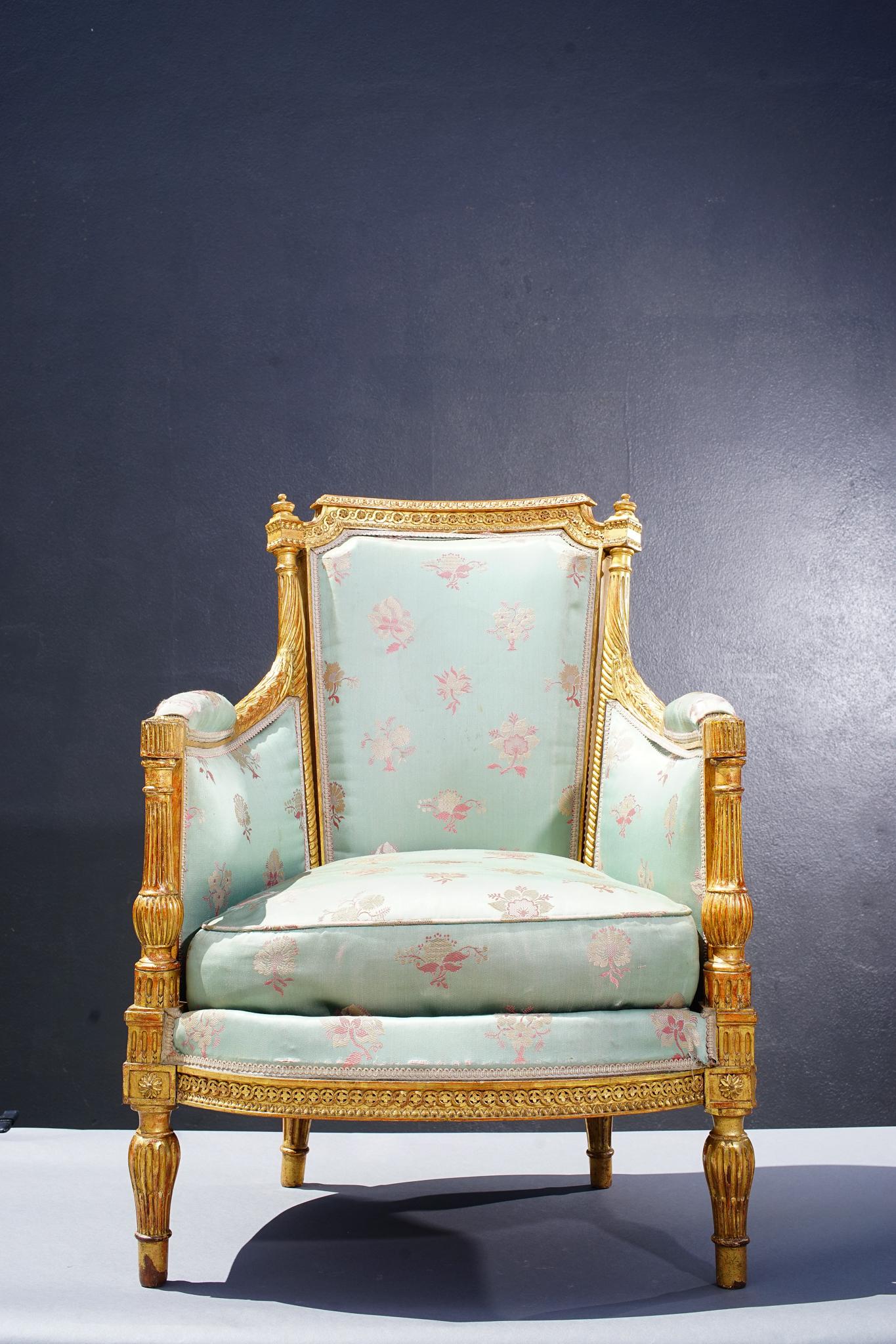 19th Century French Giltwood Armchairs For Sale 5