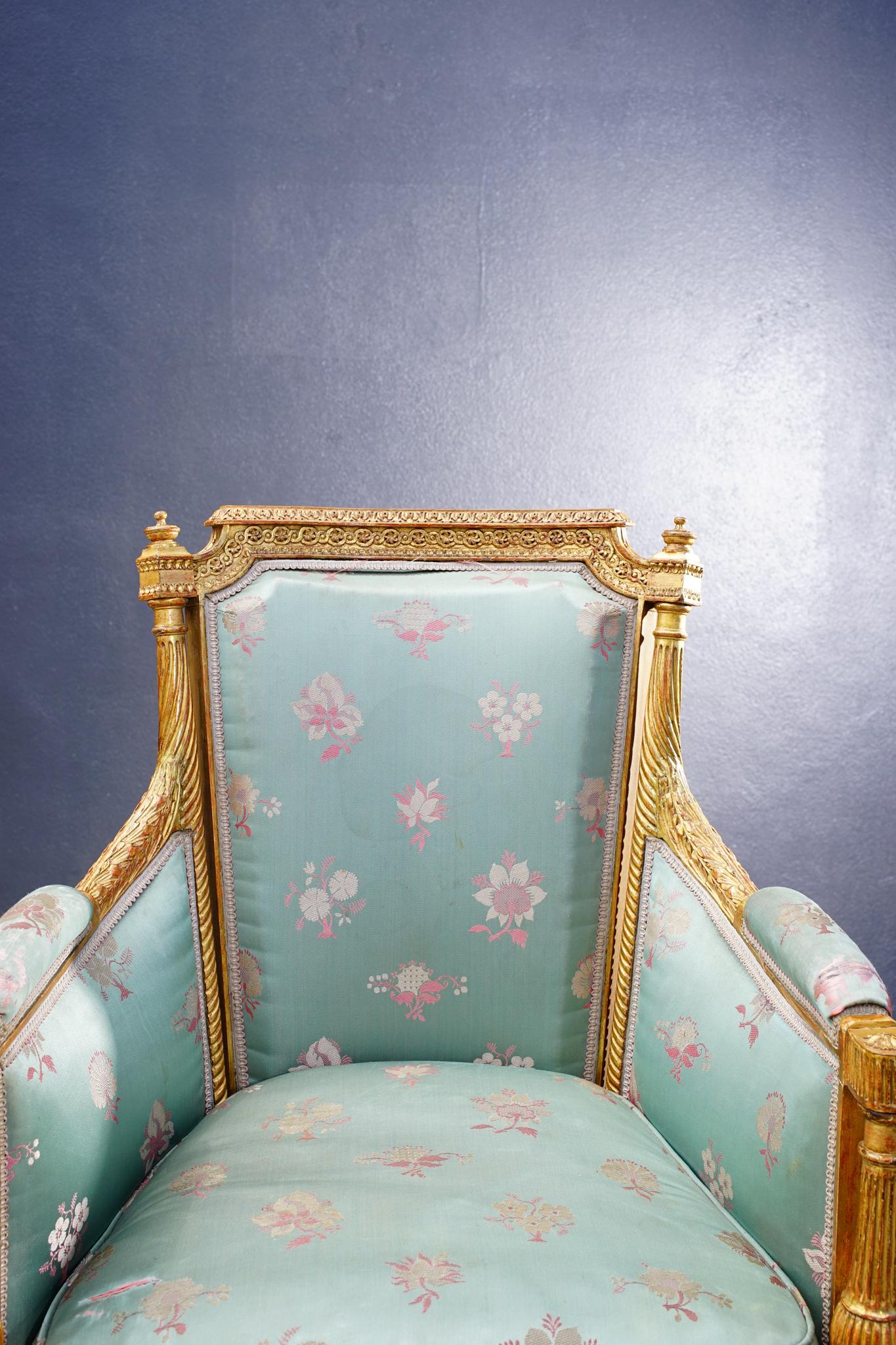 19th Century French Giltwood Armchairs In Good Condition For Sale In Los Angeles, CA