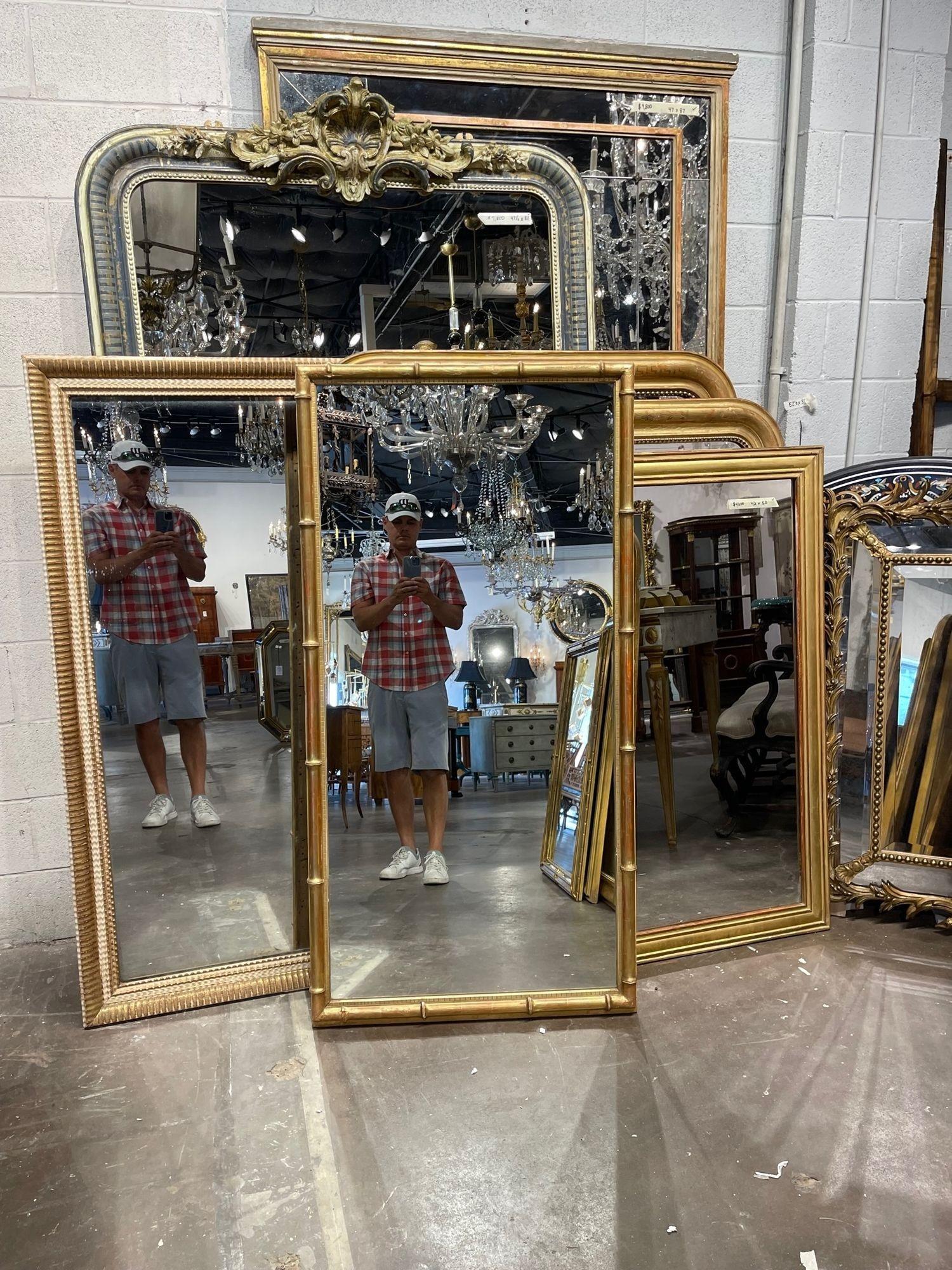 19th Century French Giltwood Bamboo Form Mirror 6