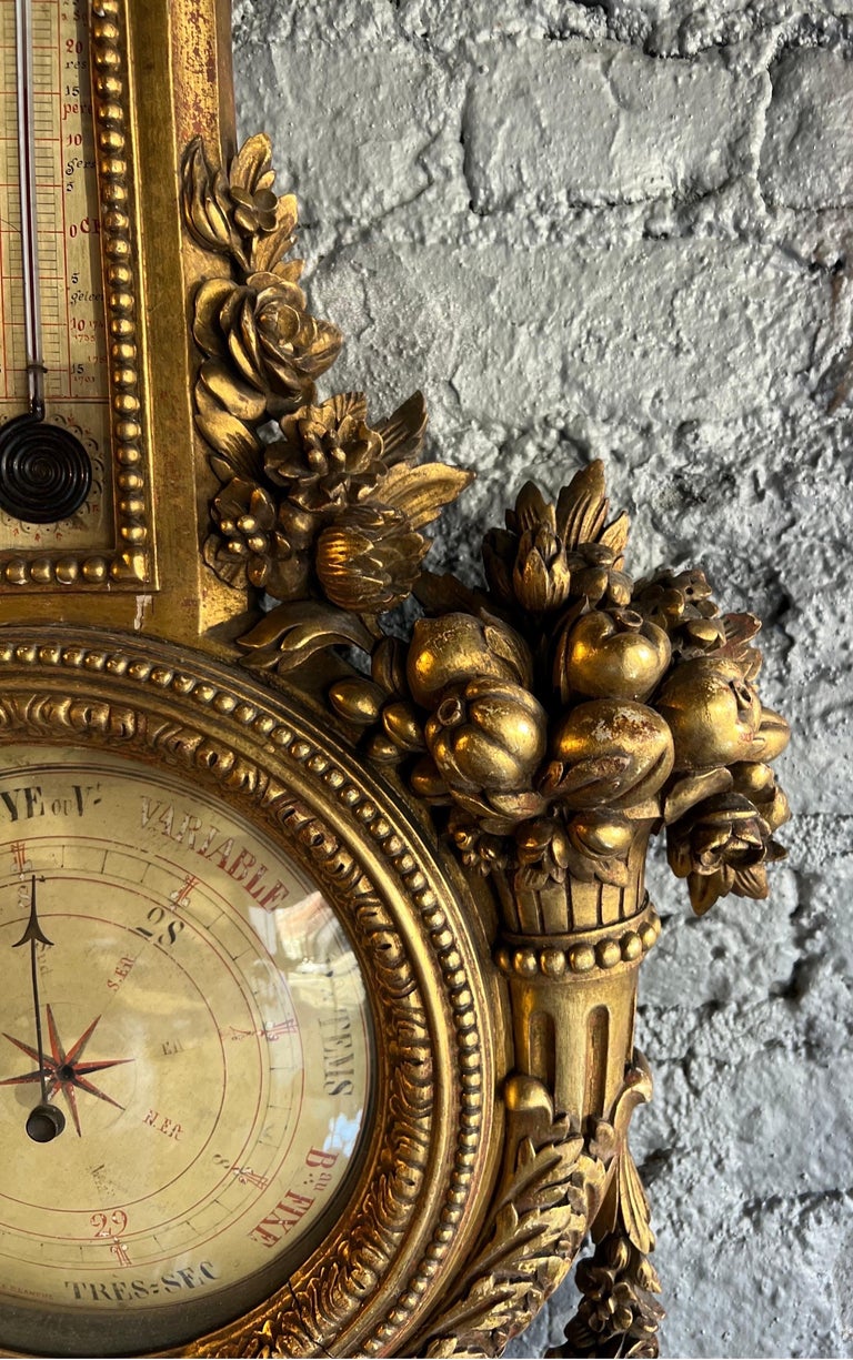 19th Century French Giltwood Barometer For Sale at 1stDibs