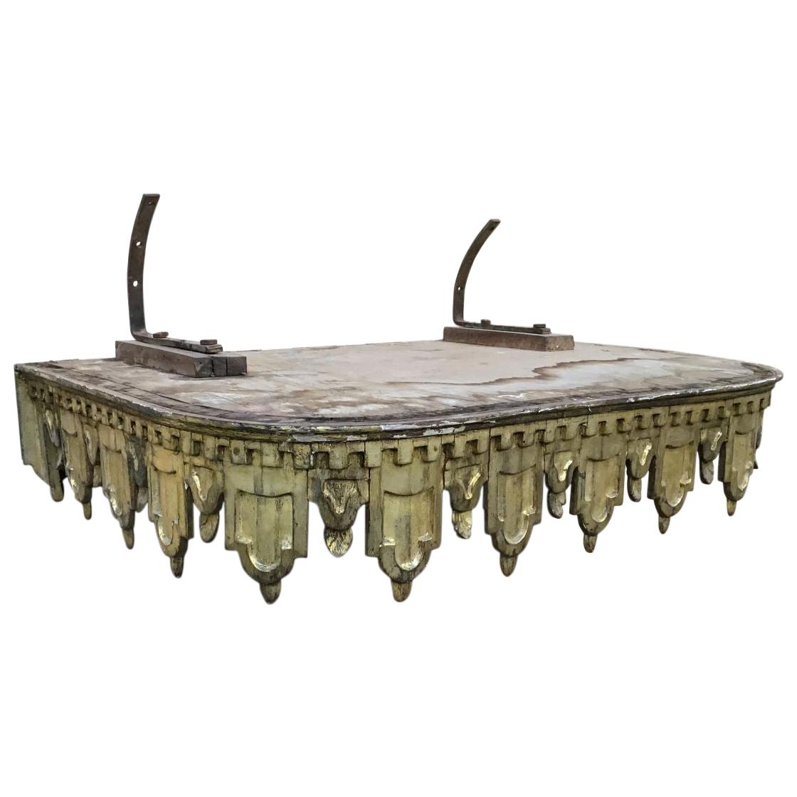 19th Century French Giltwood Bed Canopy, 1890s For Sale