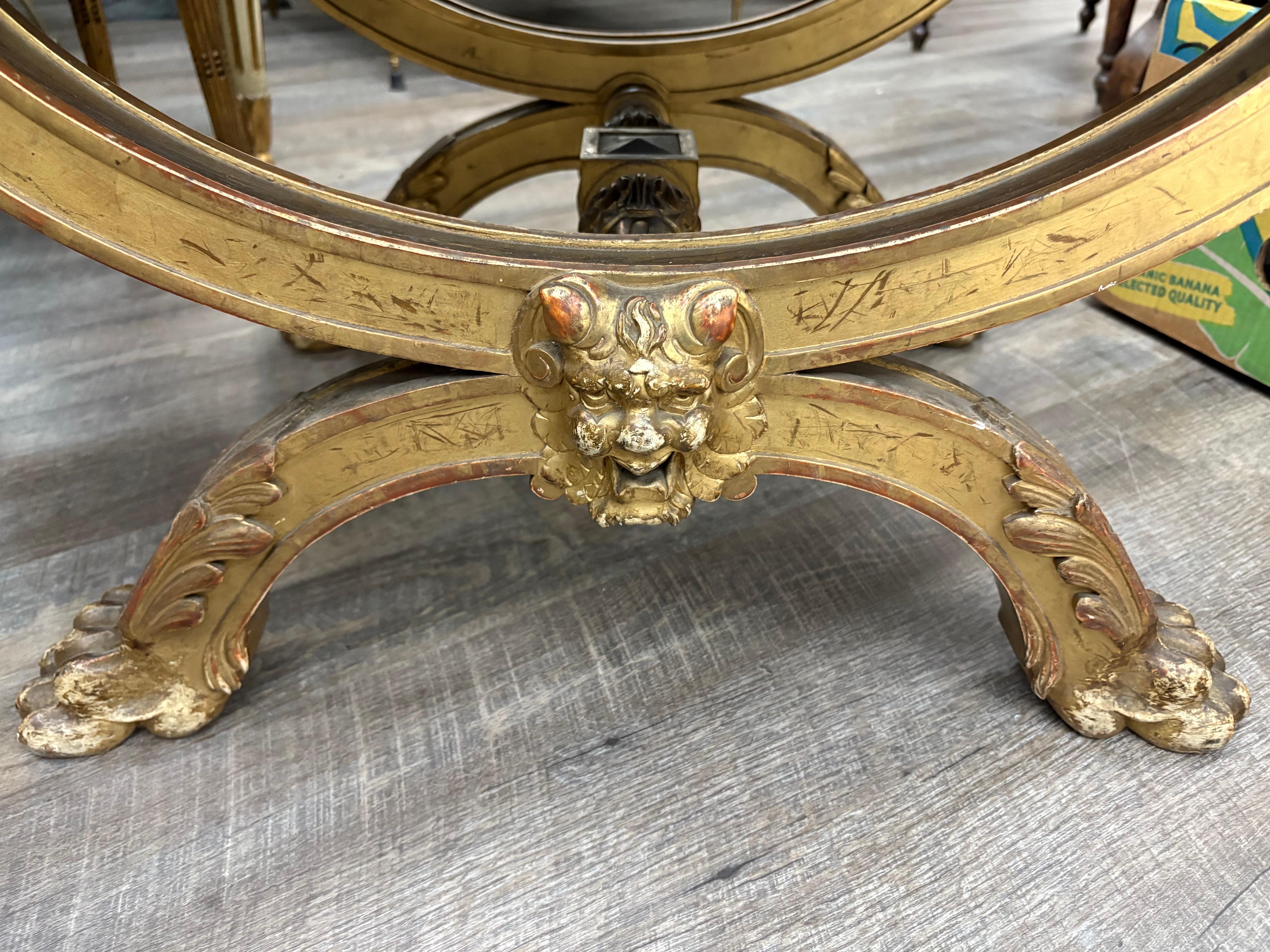 Banc en bois doré français du 19e siècle Bon état - En vente à Houston, TX