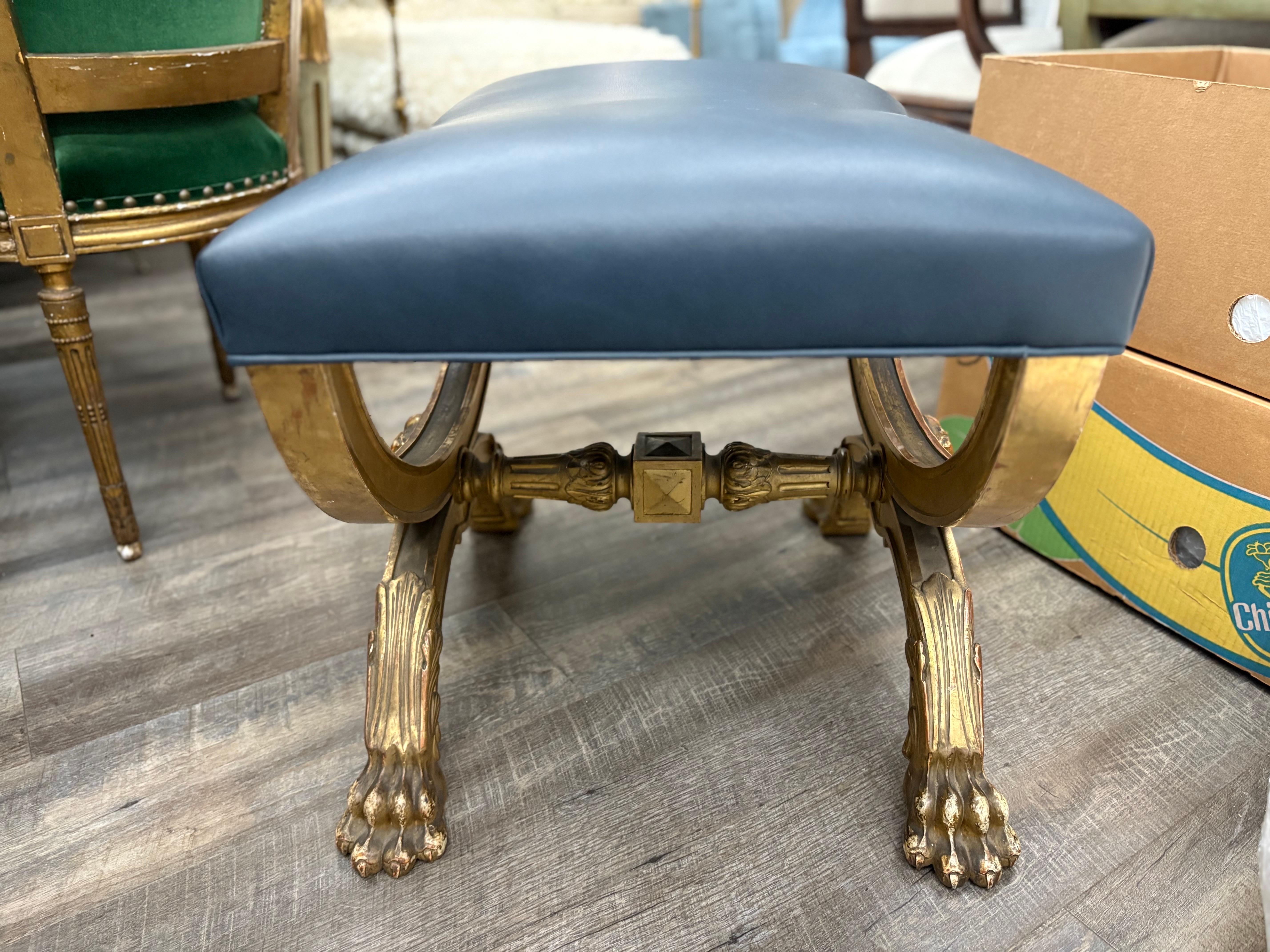 XIXe siècle Banc en bois doré français du 19e siècle en vente