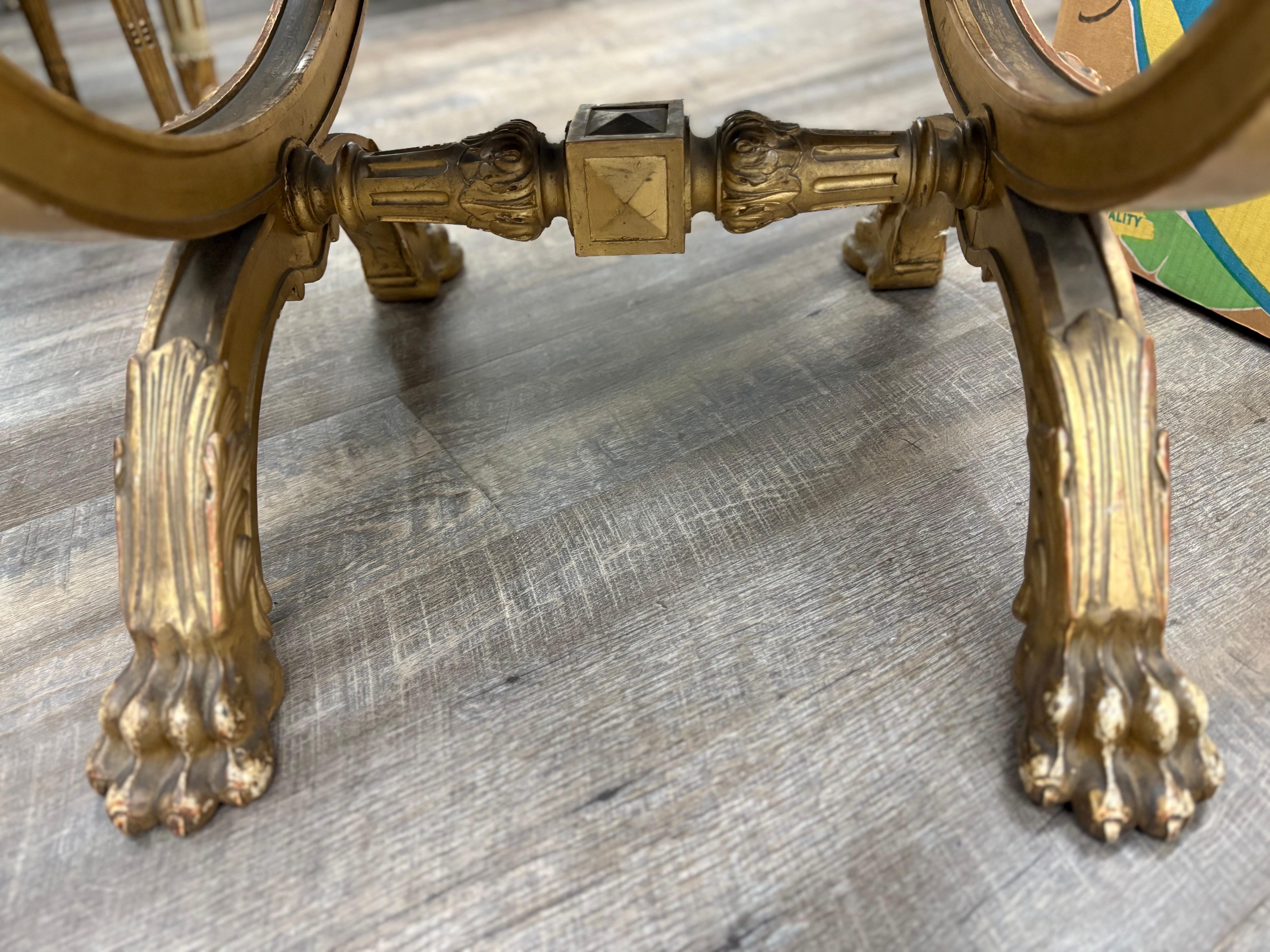 Banc en bois doré français du 19e siècle en vente 1