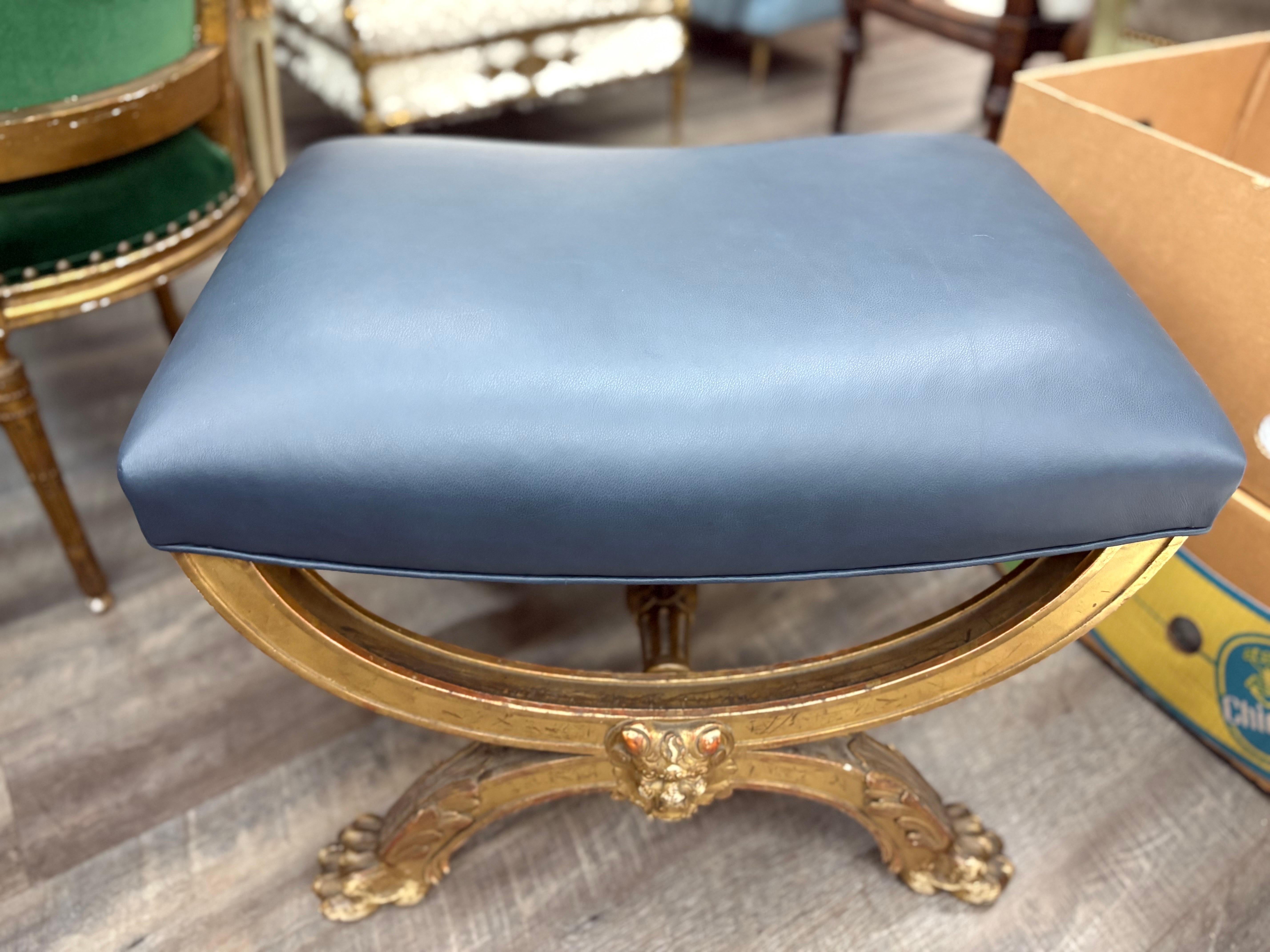 Banc en bois doré français du 19e siècle en vente 3