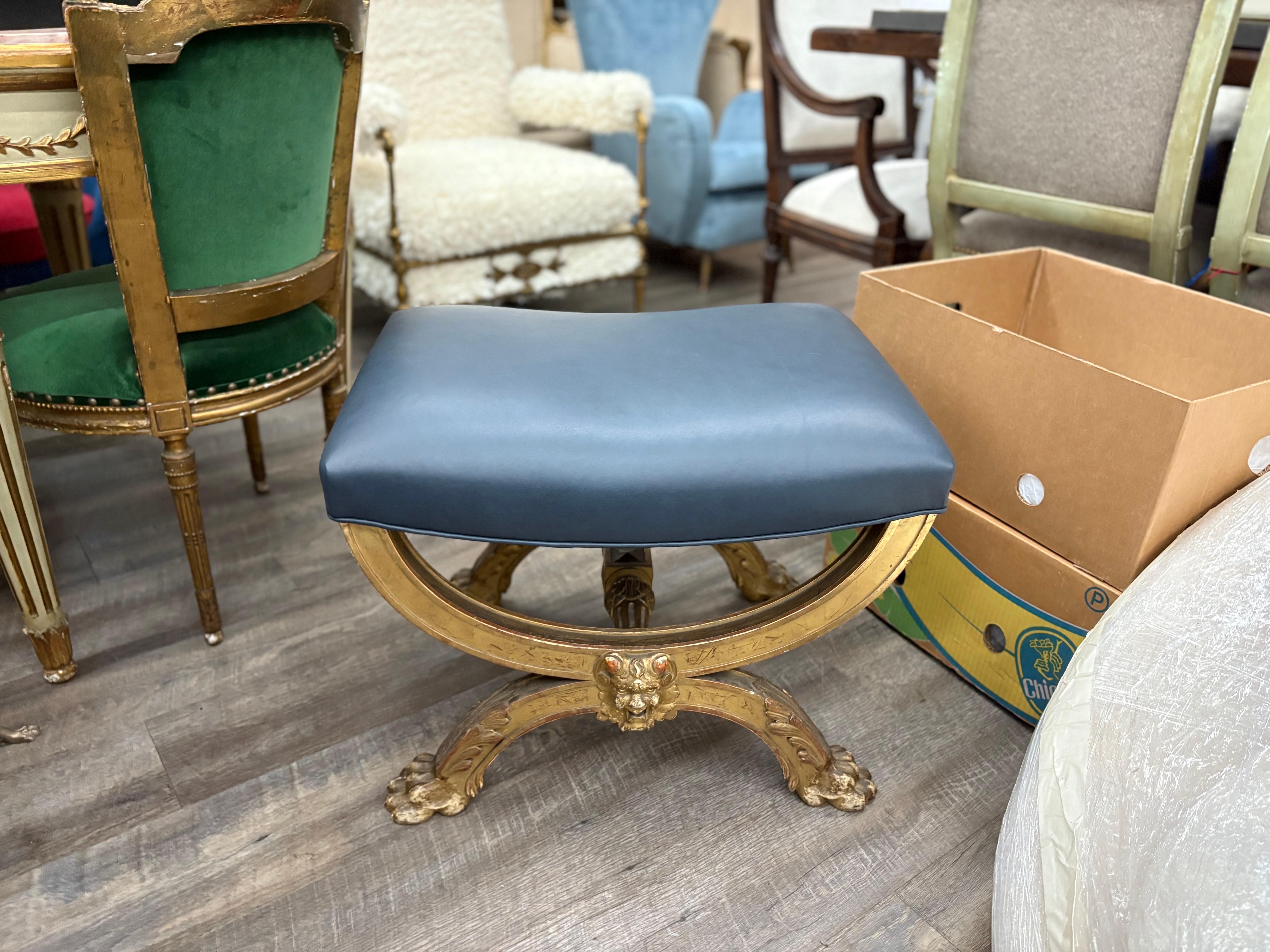 Banc en bois doré français du 19e siècle en vente 4