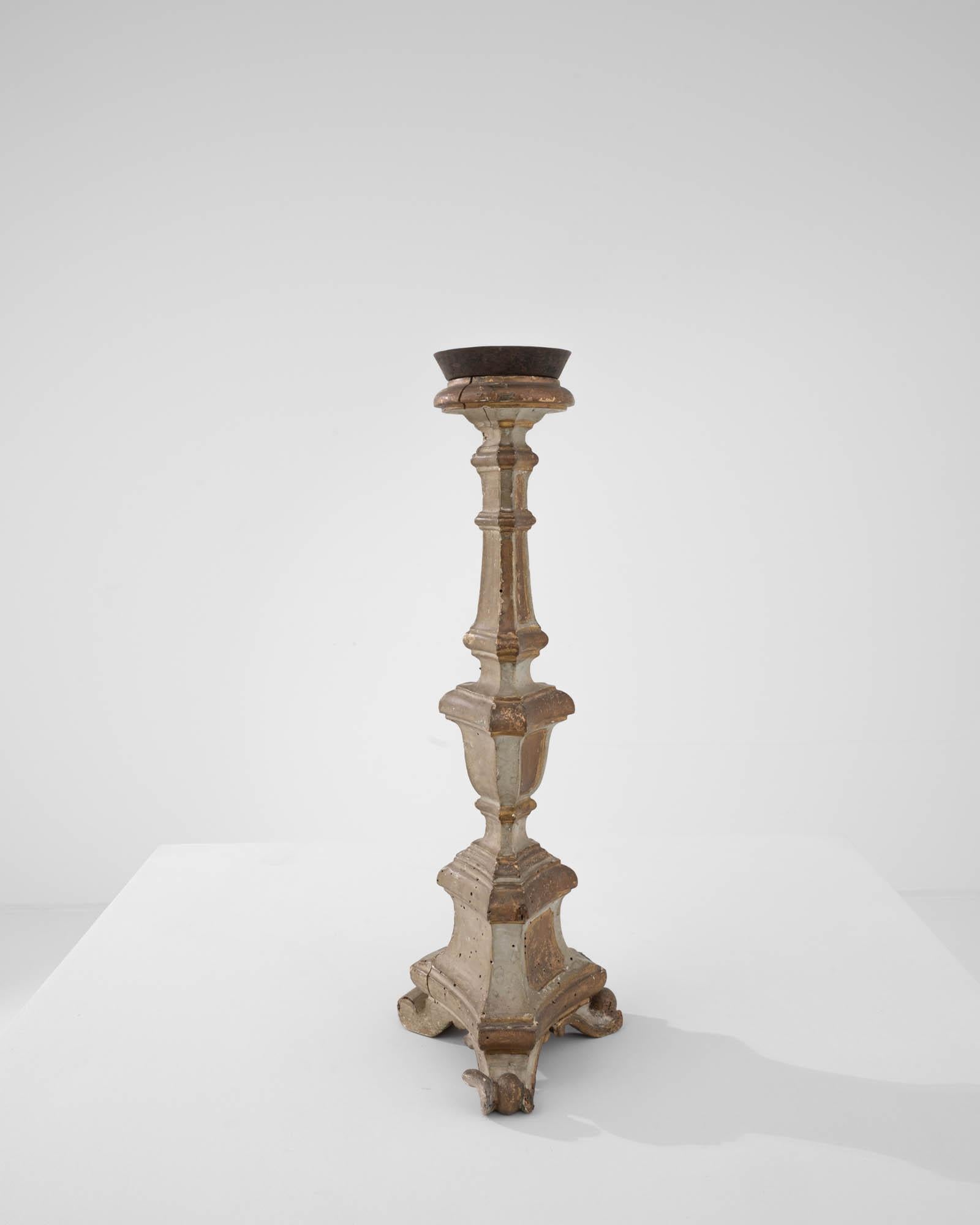 19th Century French Giltwood Candlestick In Good Condition In High Point, NC