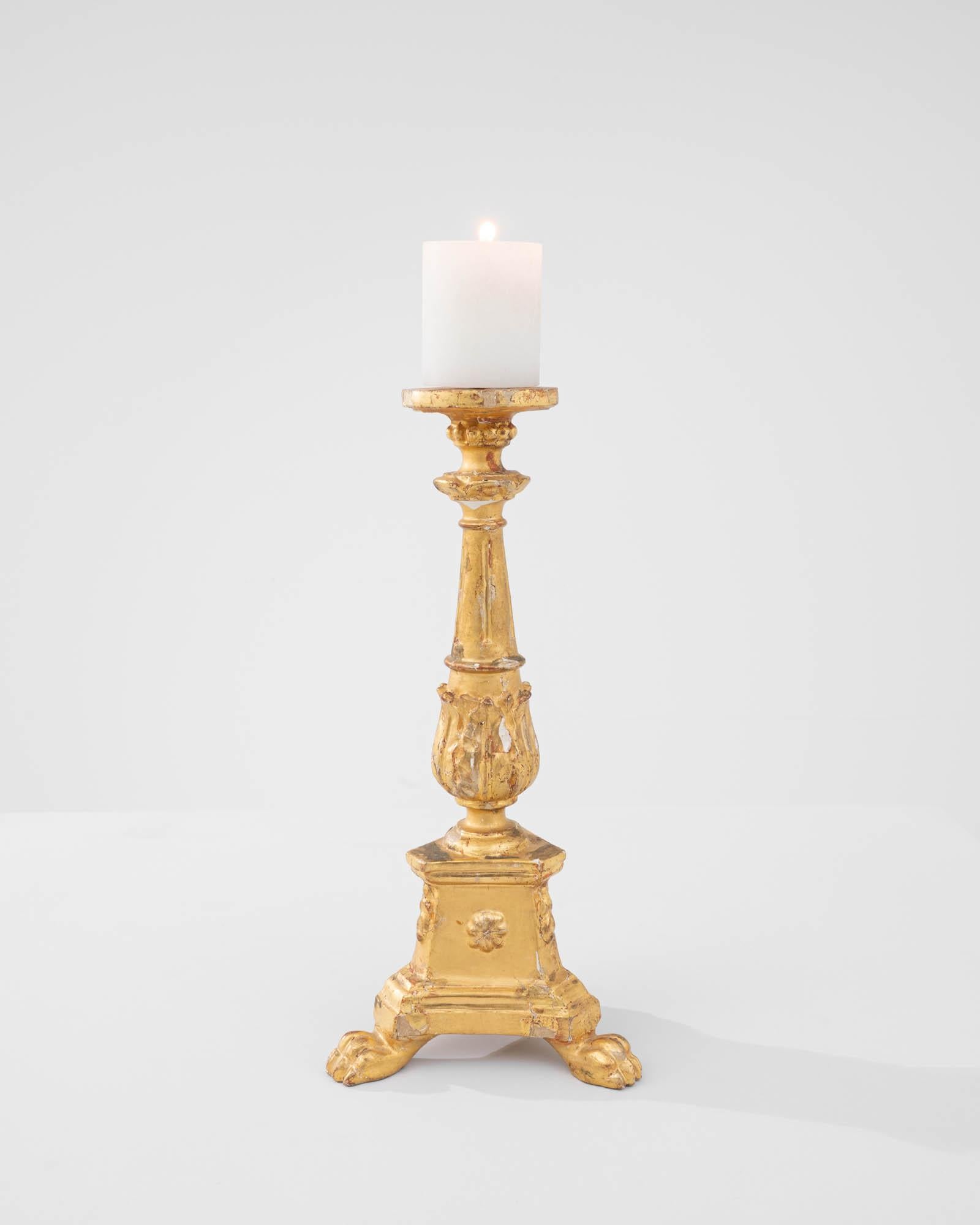 19th Century French Giltwood Candlestick 1