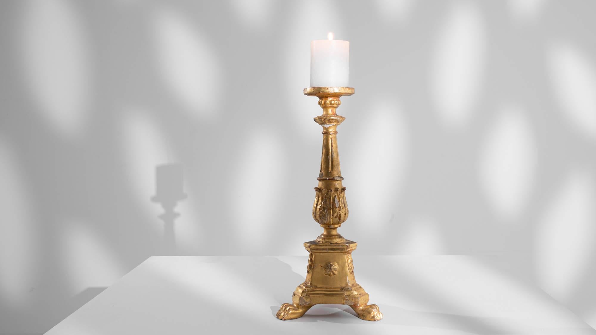 19th Century French Giltwood Candlestick 3