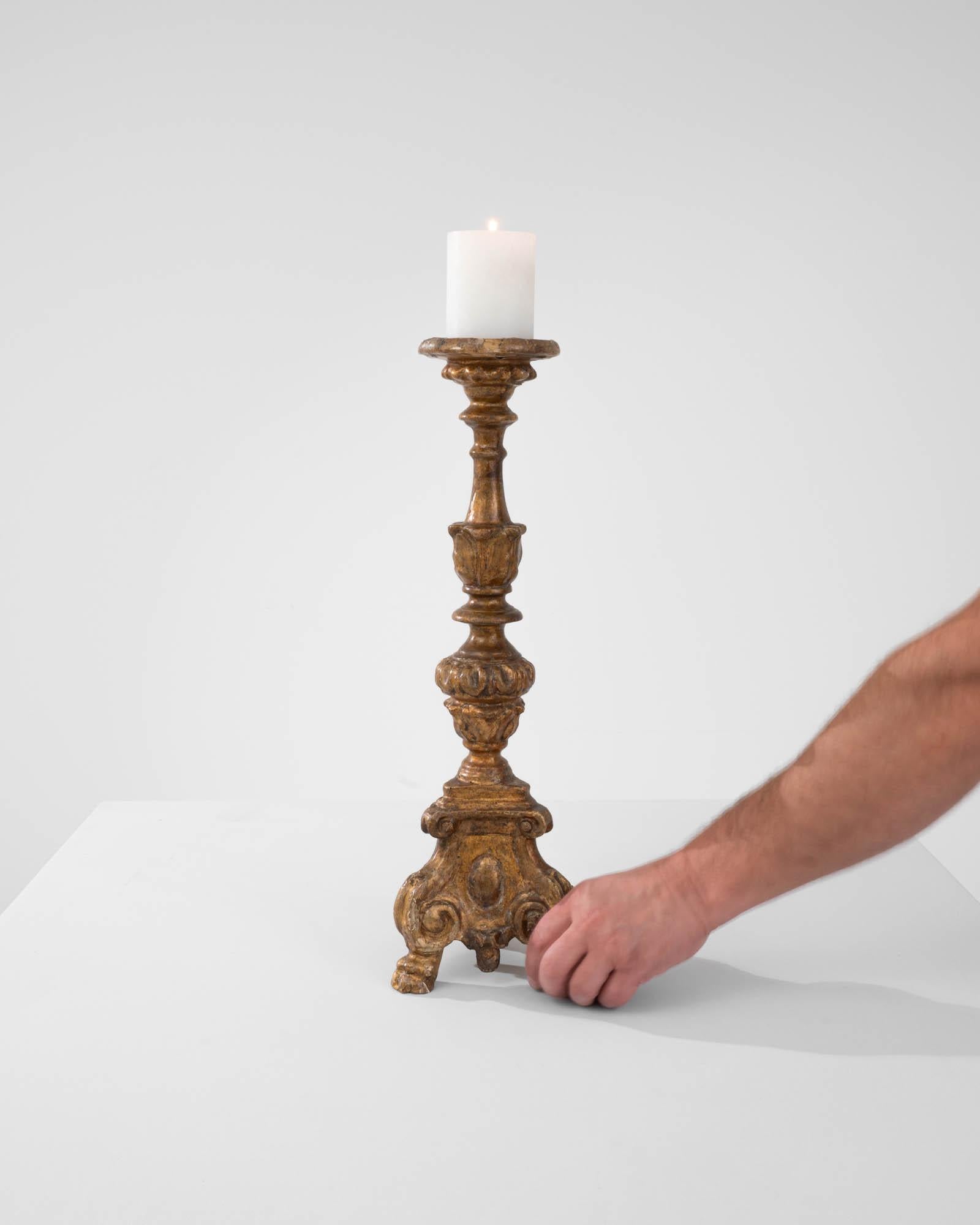 19th Century French Giltwood Candlestick 4