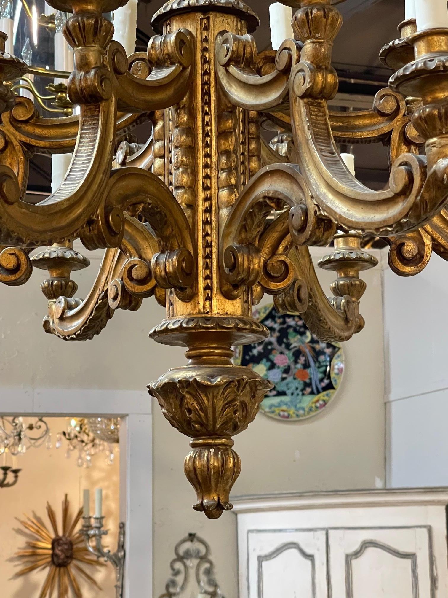 Late 19th Century 19th Century, French Giltwood Chandelier