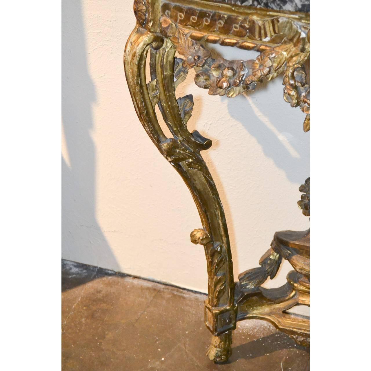 Rococo 19th Century French Giltwood Console Table