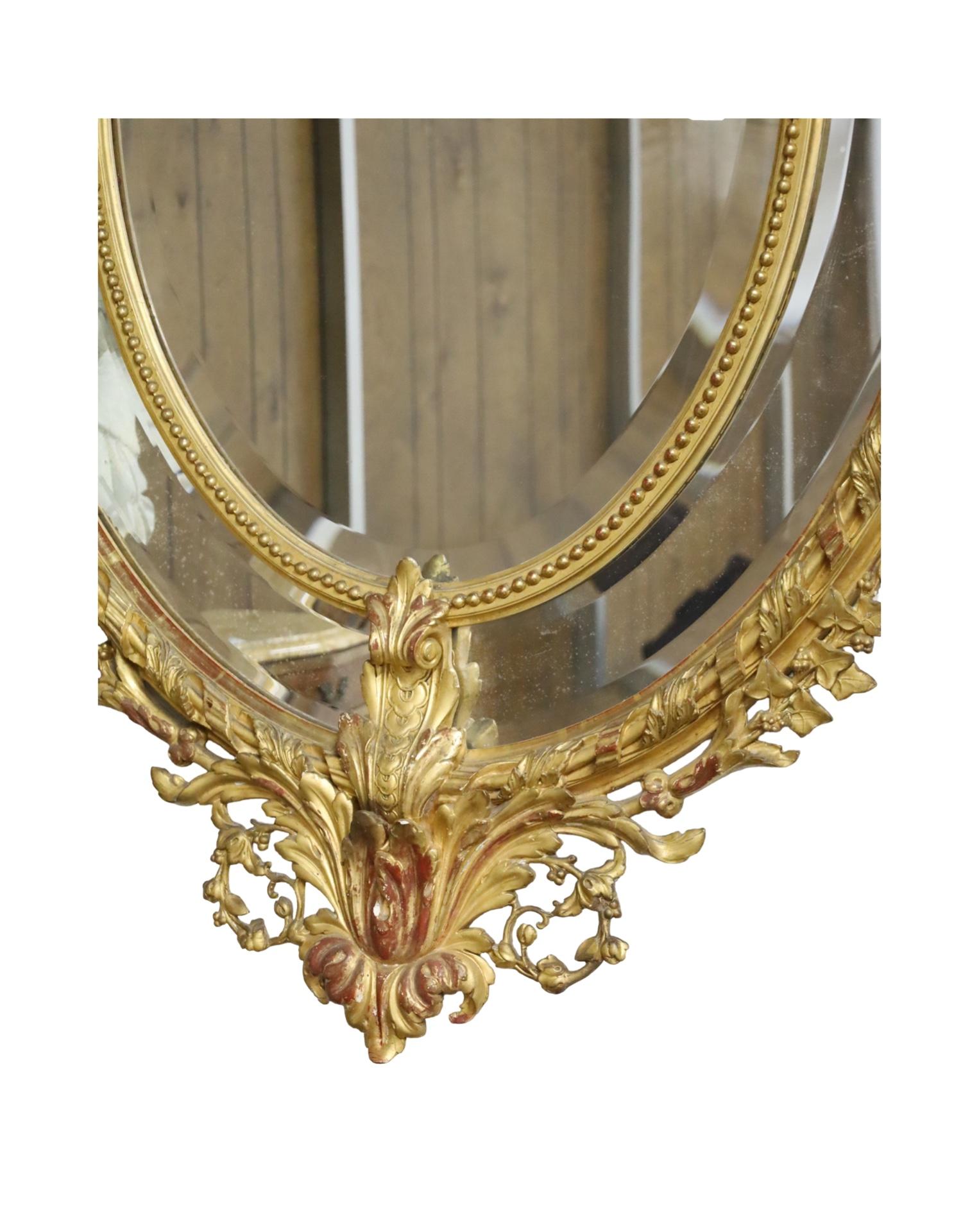 19th Century French Giltwood Cushion Mirror (Französisch) im Angebot