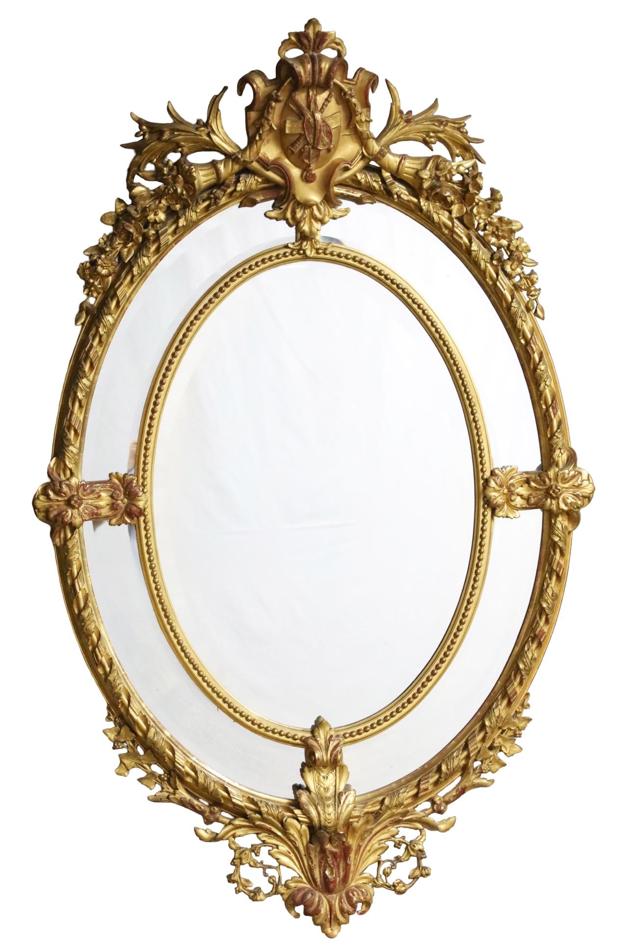 19th Century French Giltwood Cushion Mirror im Zustand „Gut“ im Angebot in Dallas, TX
