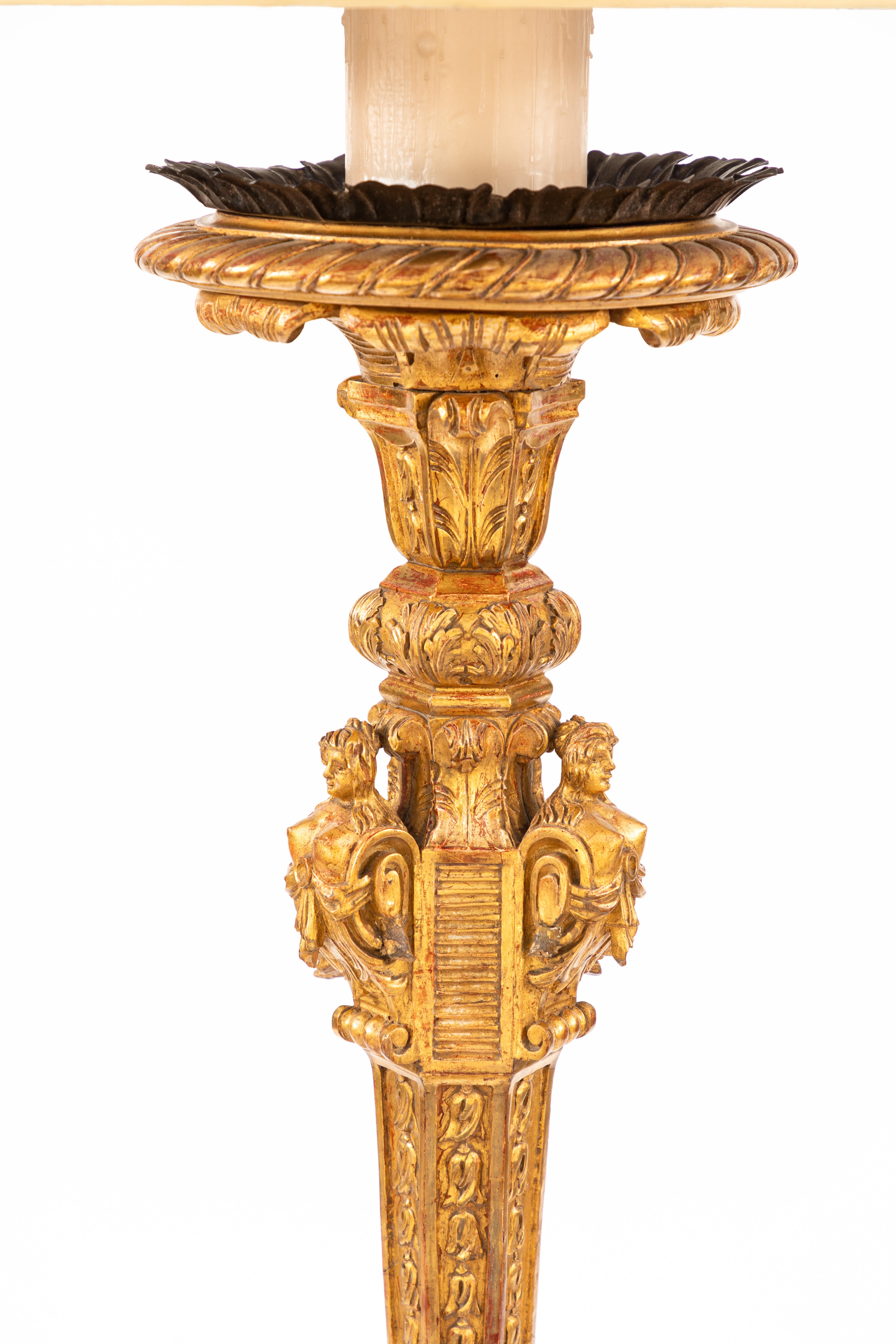 lampadaire en bois doré français du 19ème siècle en vente 1