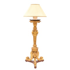 19. Jahrhundert Französisch Giltwood Stehlampe