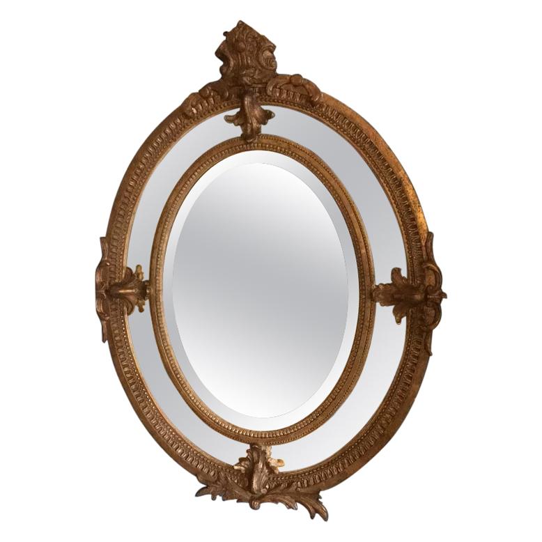 19th Century French Giltwood Framed Mirror, 1890s For Sale
