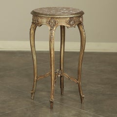 19th Century French Giltwood Marble Top Lamp Table