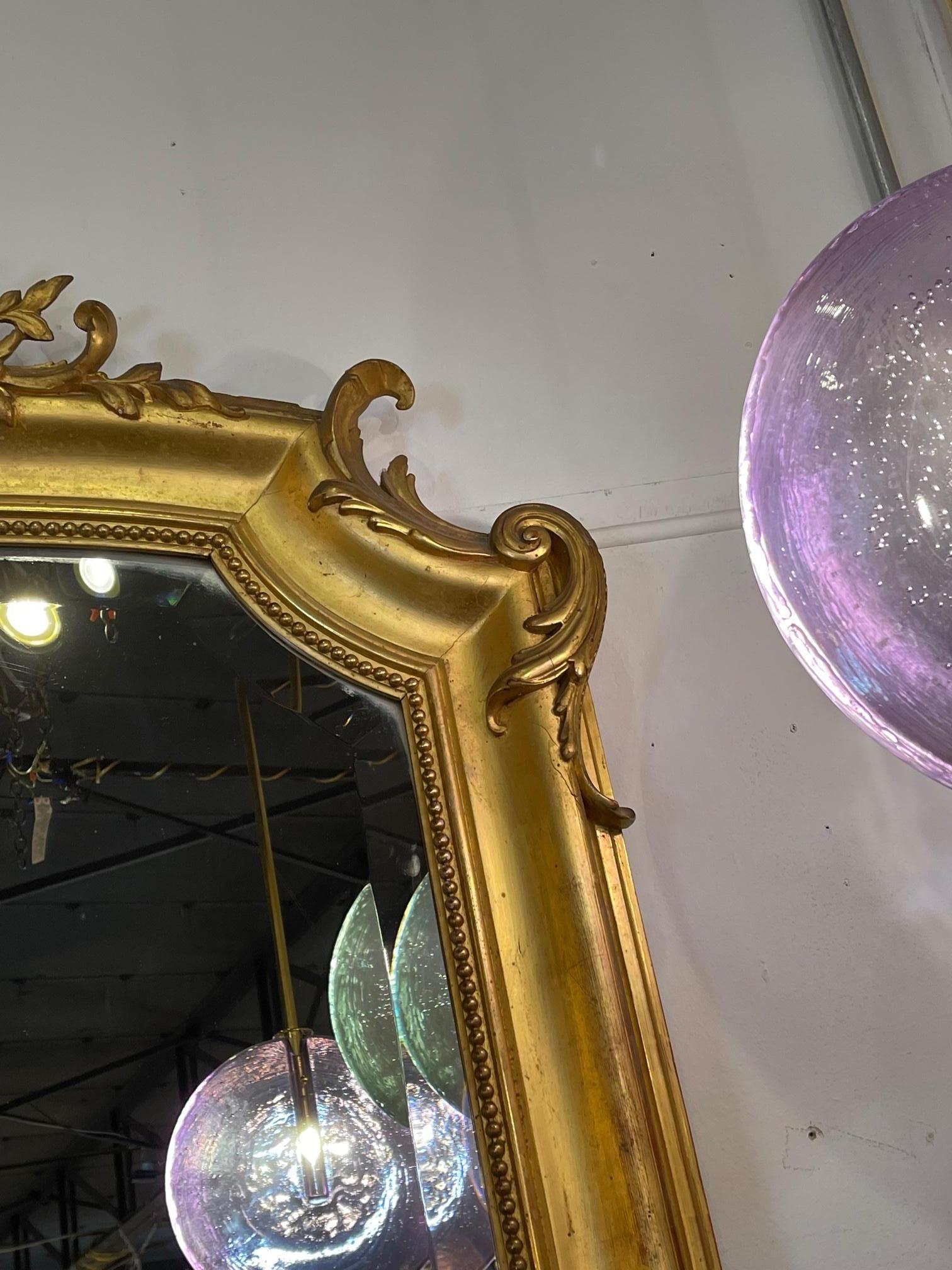 Late 19th Century 19th Century French Giltwood Mirror For Sale