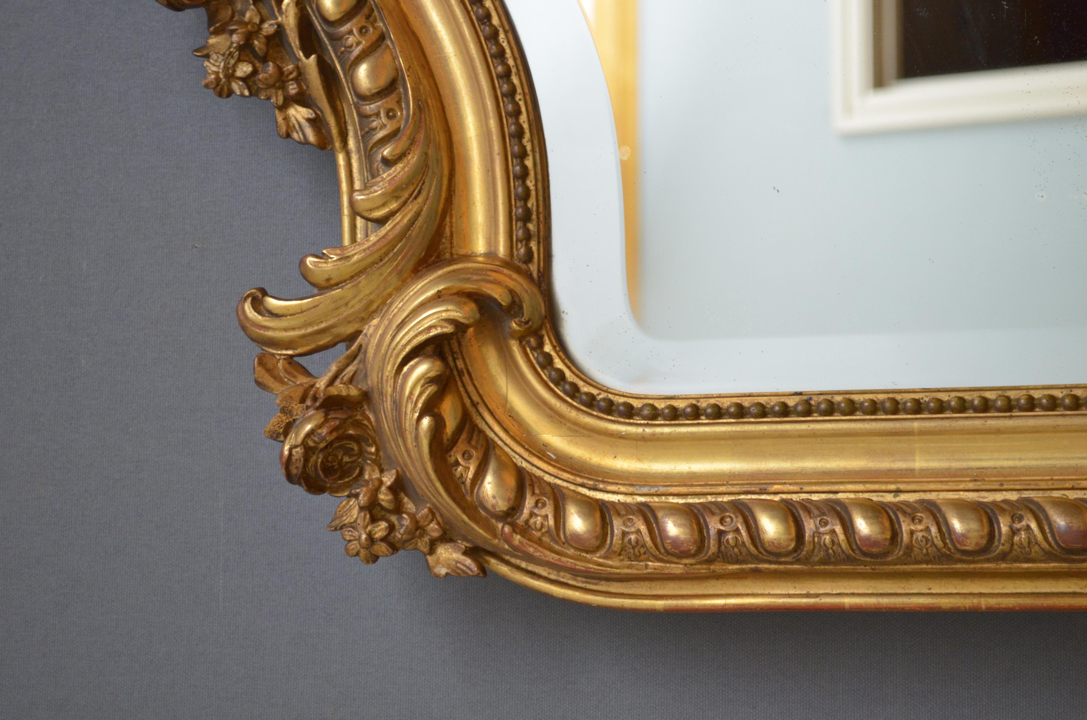 19th Century French Giltwood Mirror In Good Condition In Whaley Bridge, GB