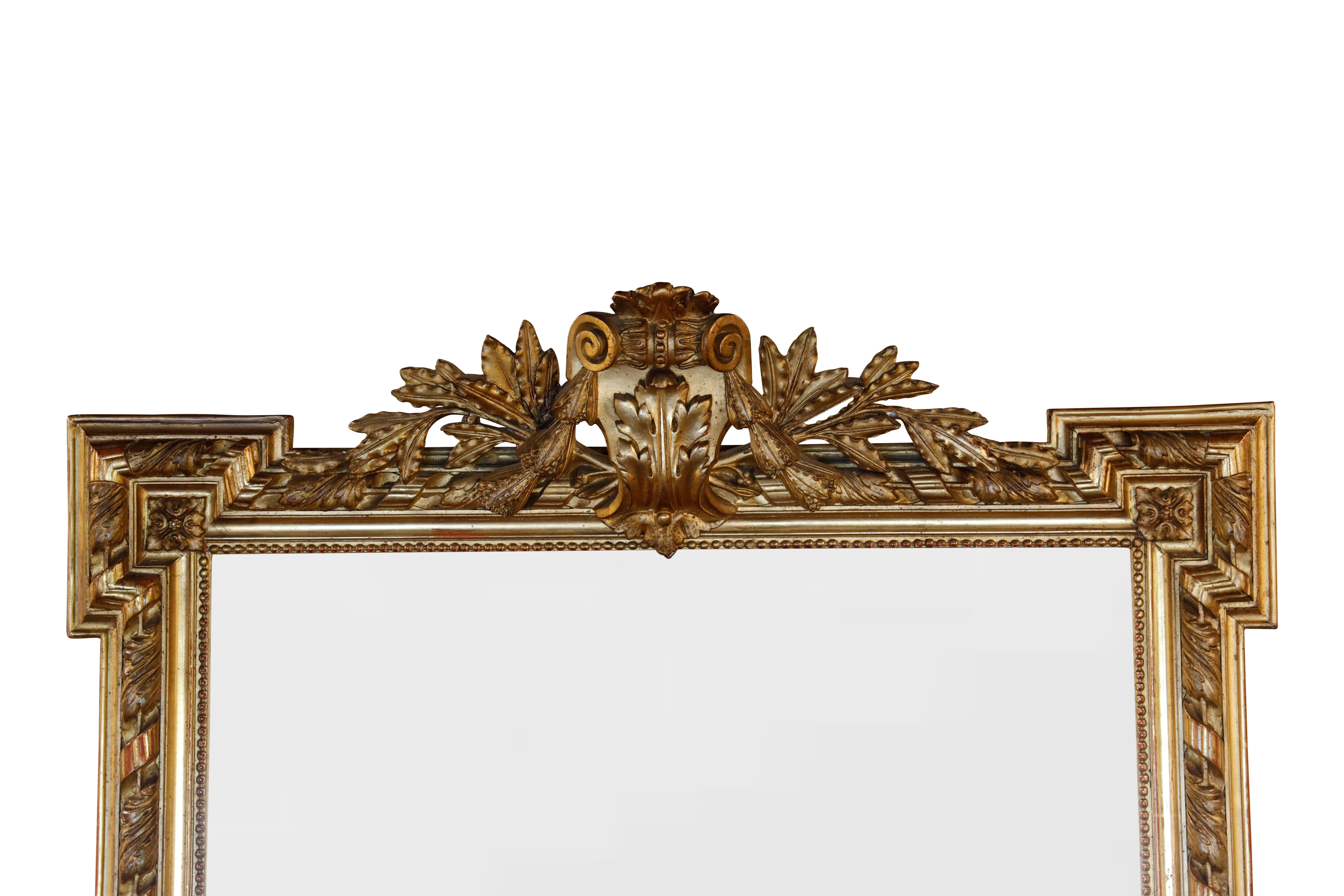 Molded 19th Century French Giltwood Mirror For Sale