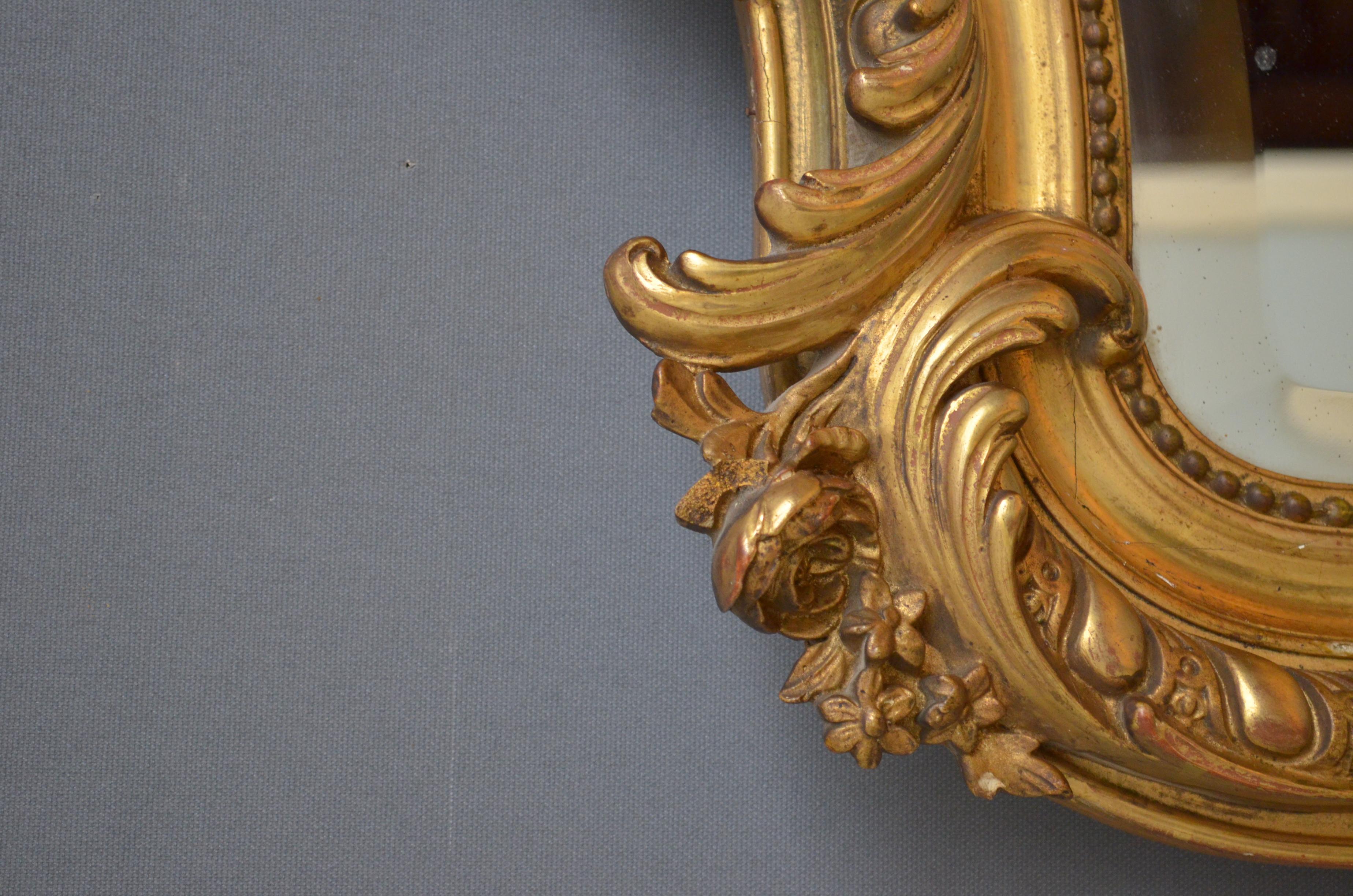 Late 19th Century 19th Century French Giltwood Mirror