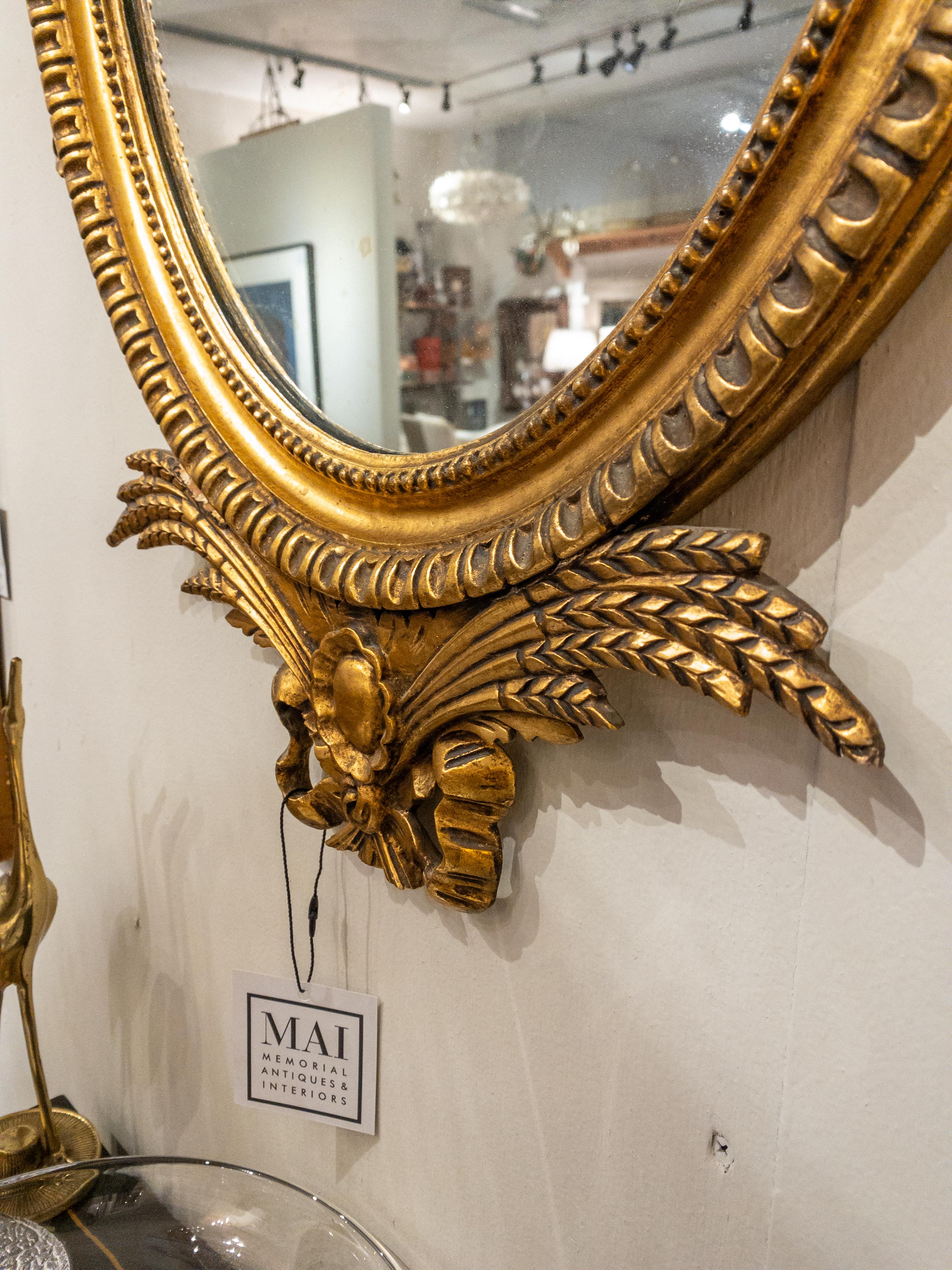 Miroir en bois doré français du 19e siècle Bon état - En vente à Houston, TX