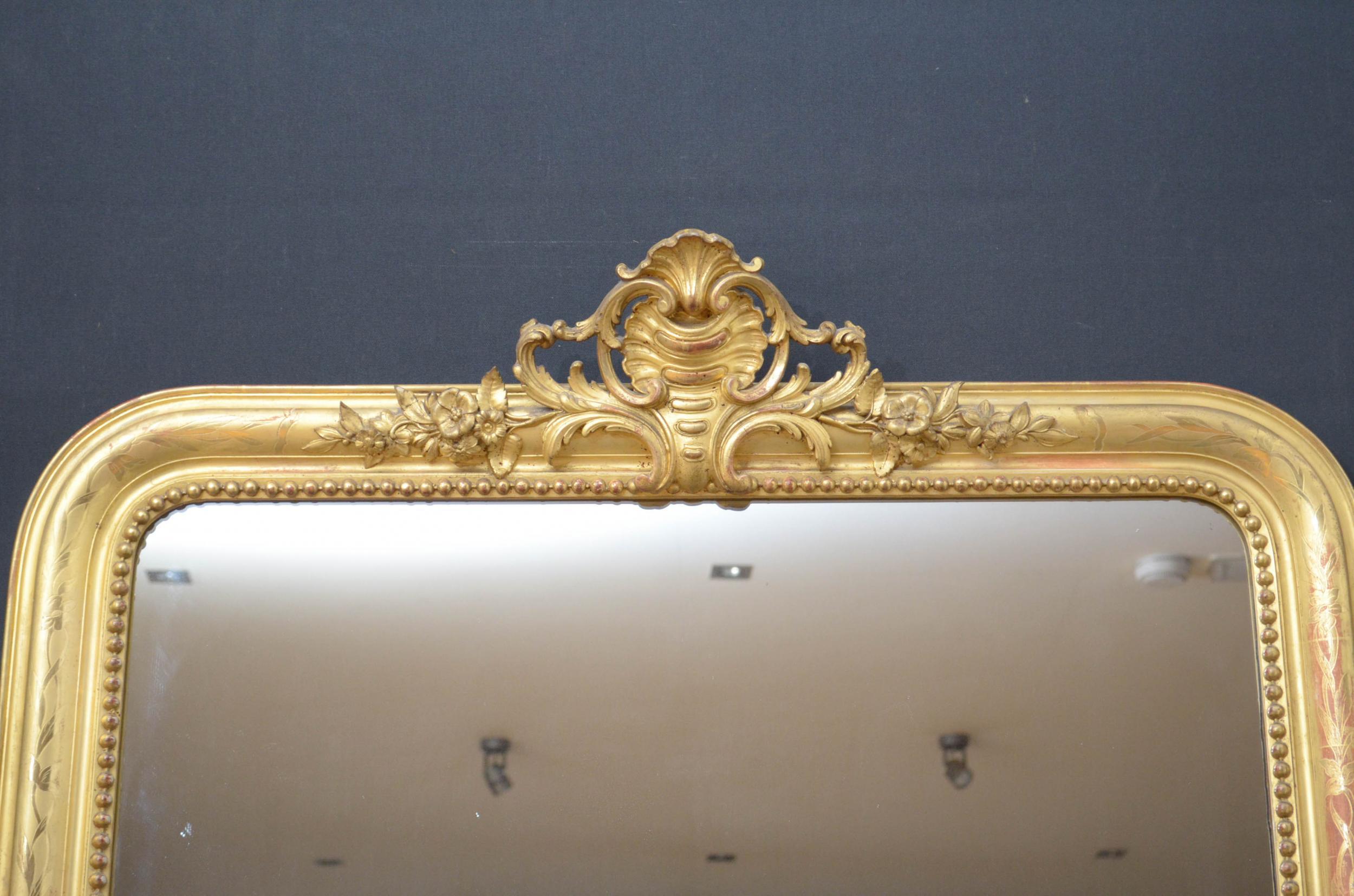 19th Century French Giltwood Mirror For Sale 2