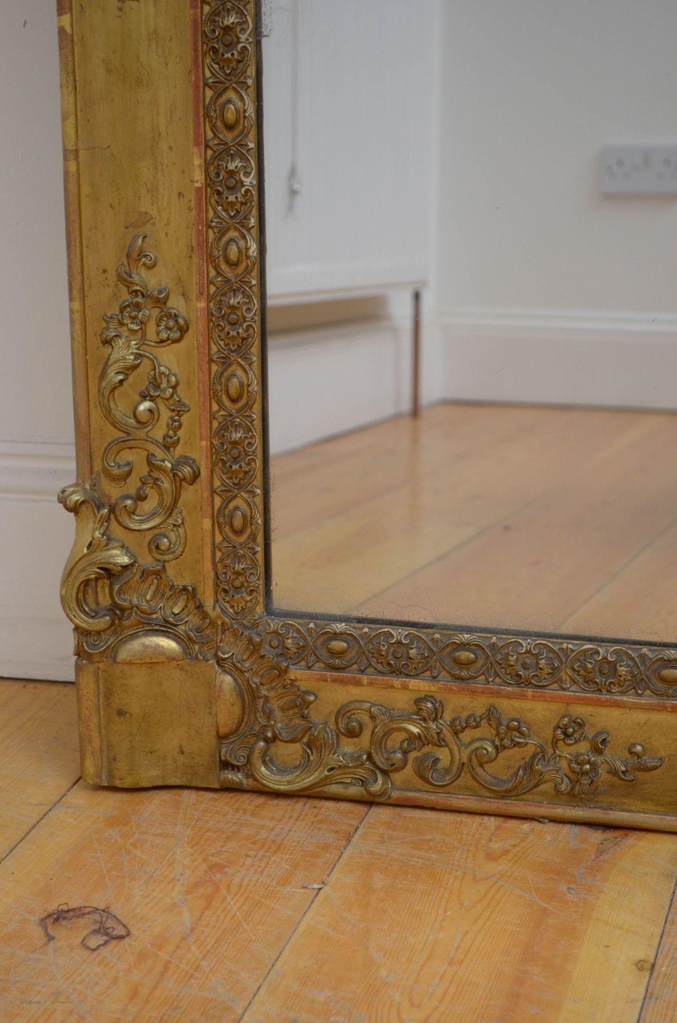 Gold Leaf 19th Century French Giltwood Mirror For Sale