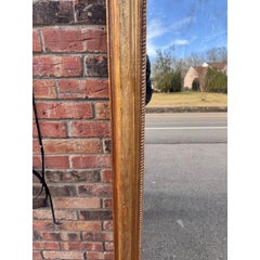19th Century French Giltwood Mirror with Floral Engravings, Antique