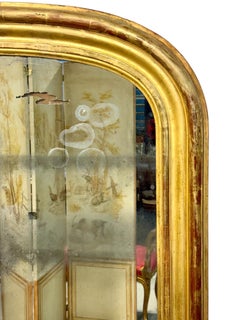19th Century French Giltwood Mirror with Original Mercury Glass