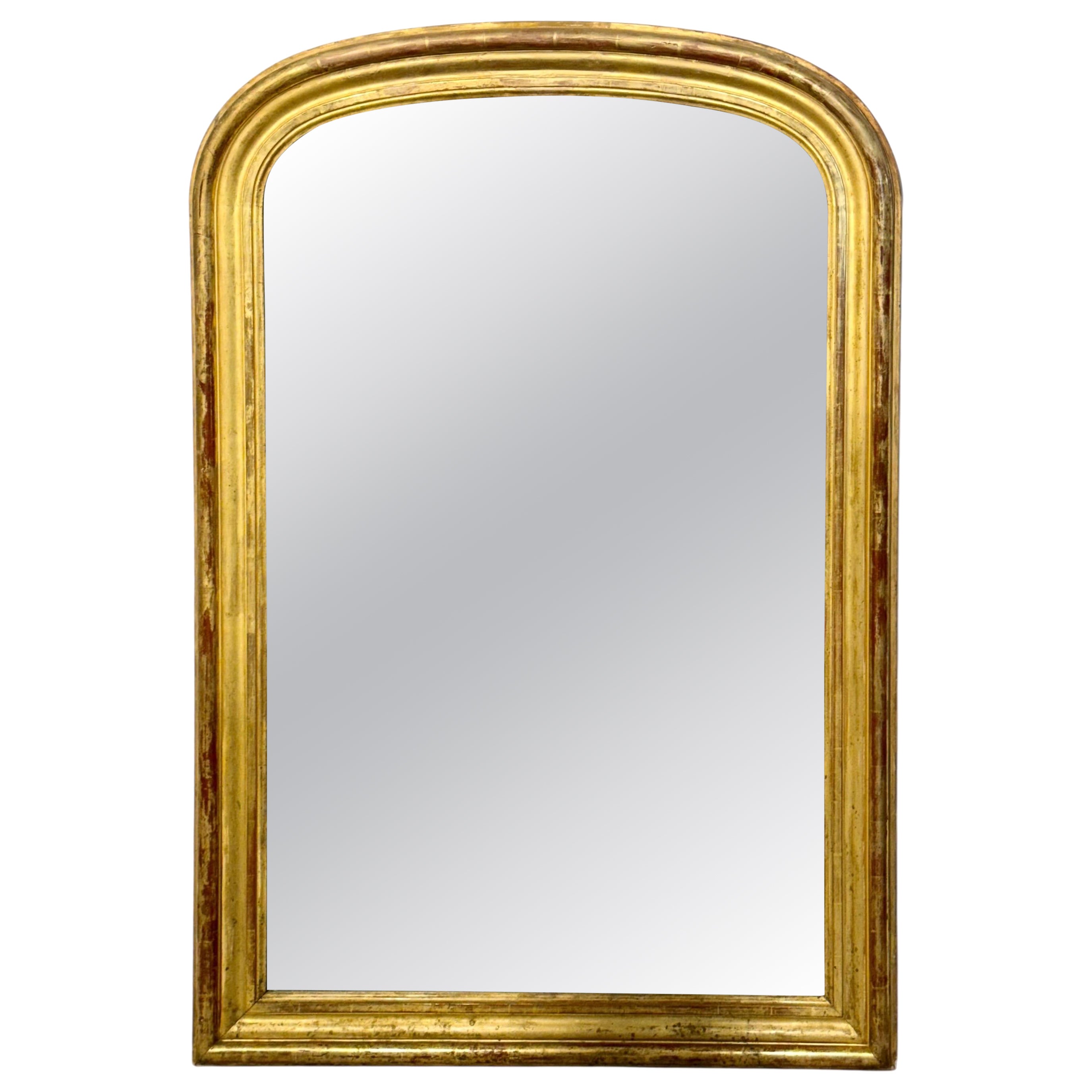 19th Century French Giltwood Mirror with Original Mercury Glass