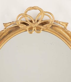 19th Century French Giltwood Mirror with Rope Twist Decoration