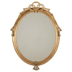 19th Century French Giltwood Mirror with Rope Twist Decoration
