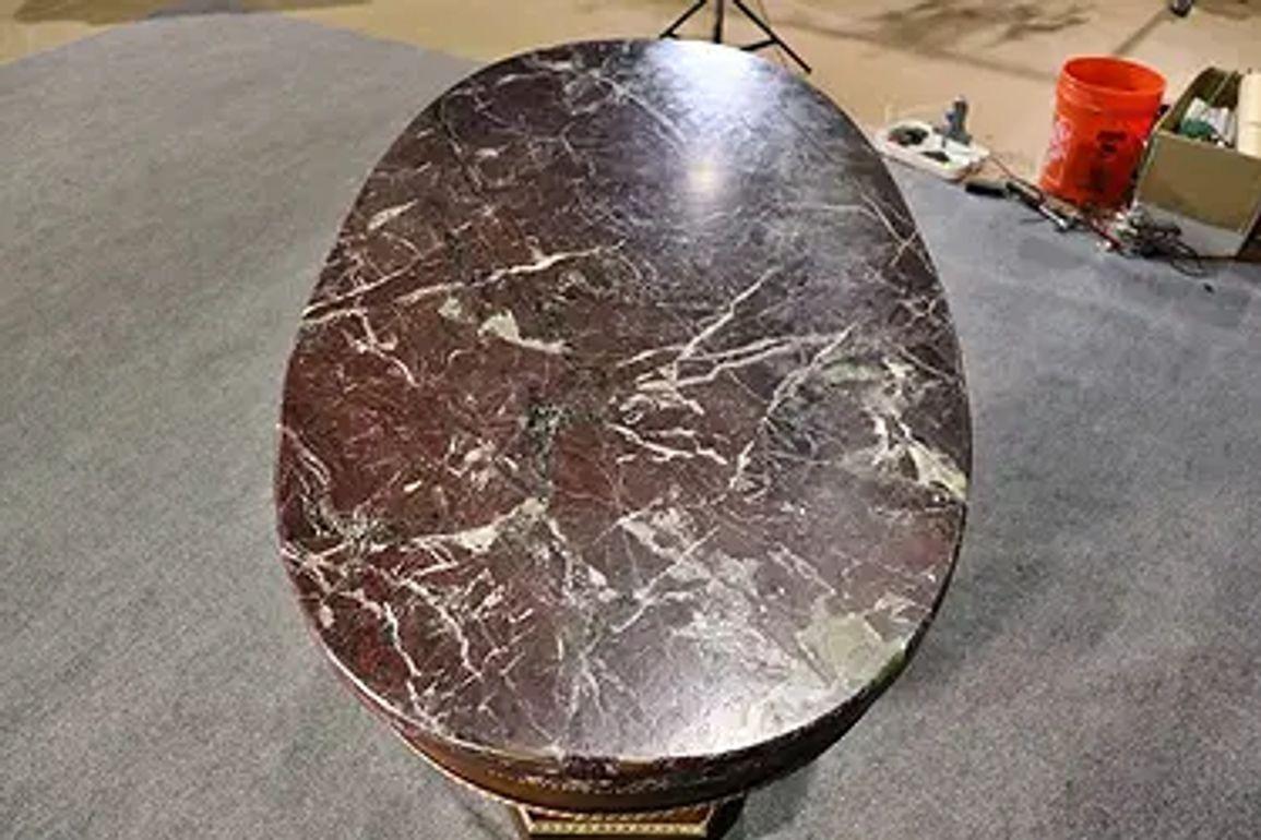 19th Century French Giltwood Occasional Table with Rouge Marble Top For Sale 2