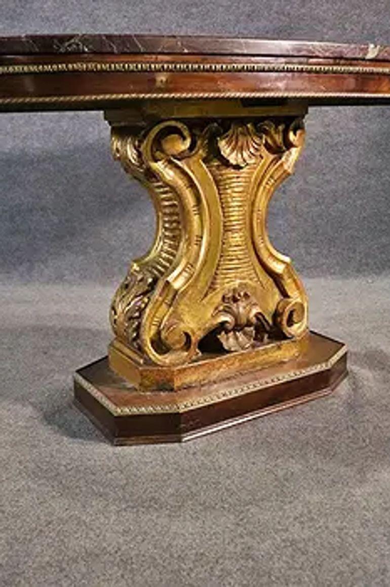 19th Century French Giltwood Occasional Table with Rouge Marble Top For Sale 4