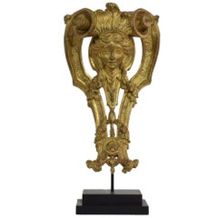 19th Century French Giltwood Ornament with Head