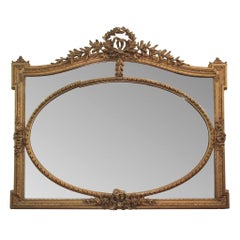 19th Century French Giltwood Over-Mantel Mirror