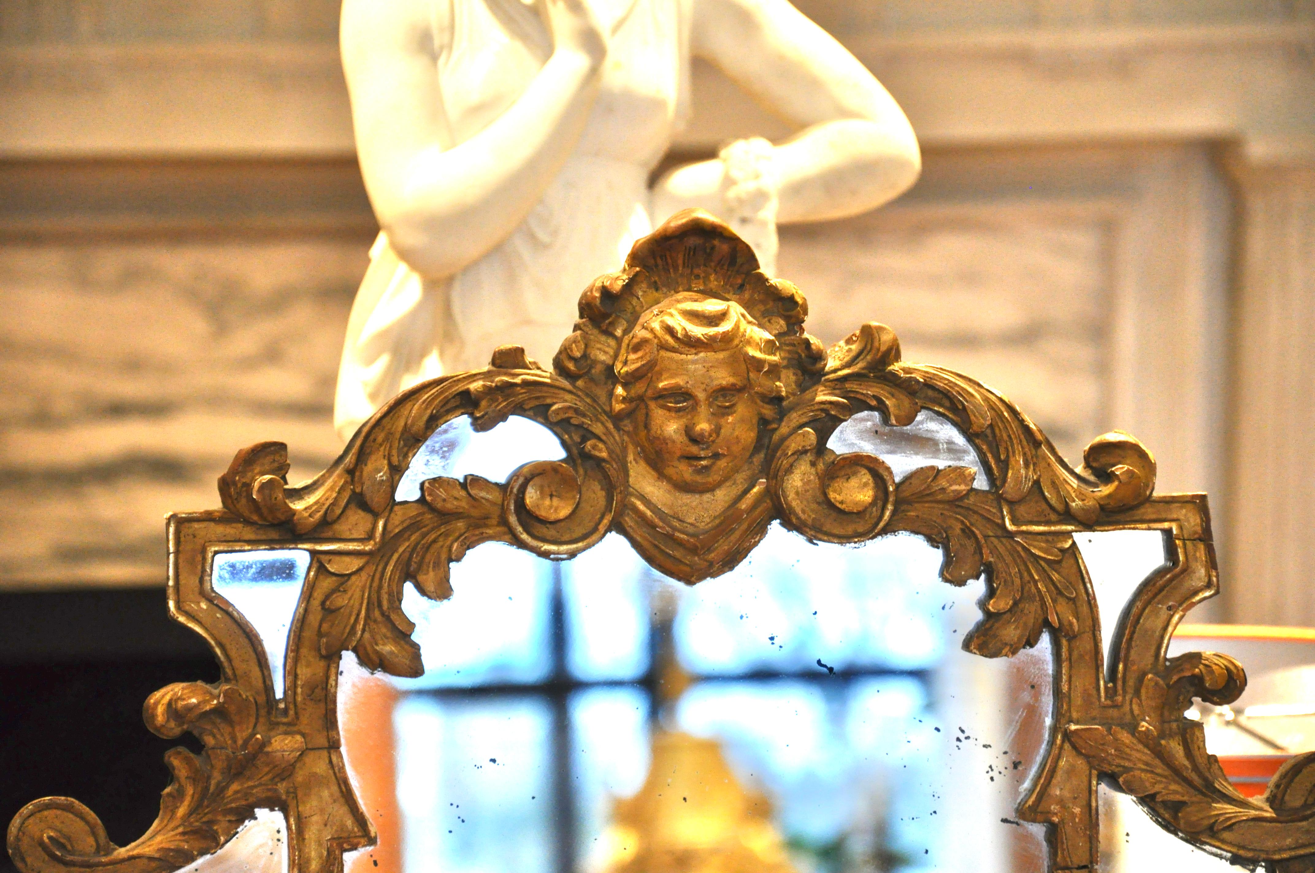 19th Century French Giltwood Regence Style Mirror For Sale 1