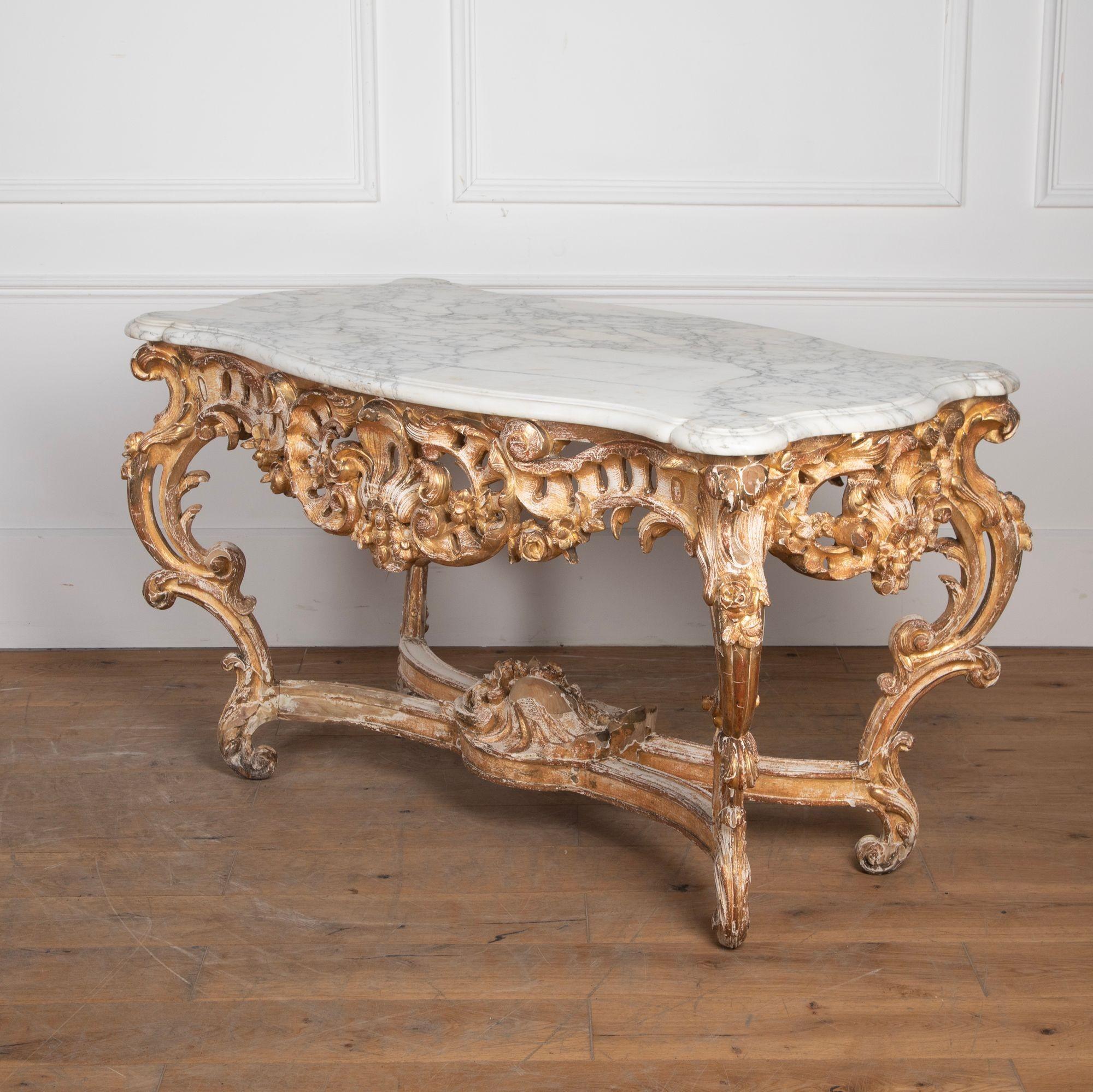 19th Century French Giltwood Rococo Centre Table im Zustand „Gut“ im Angebot in Gloucestershire, GB